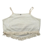 Please Top Tinta Unita con Frangie E Bretelle per Bambina CC90230G72XX PANNA PLEASE 