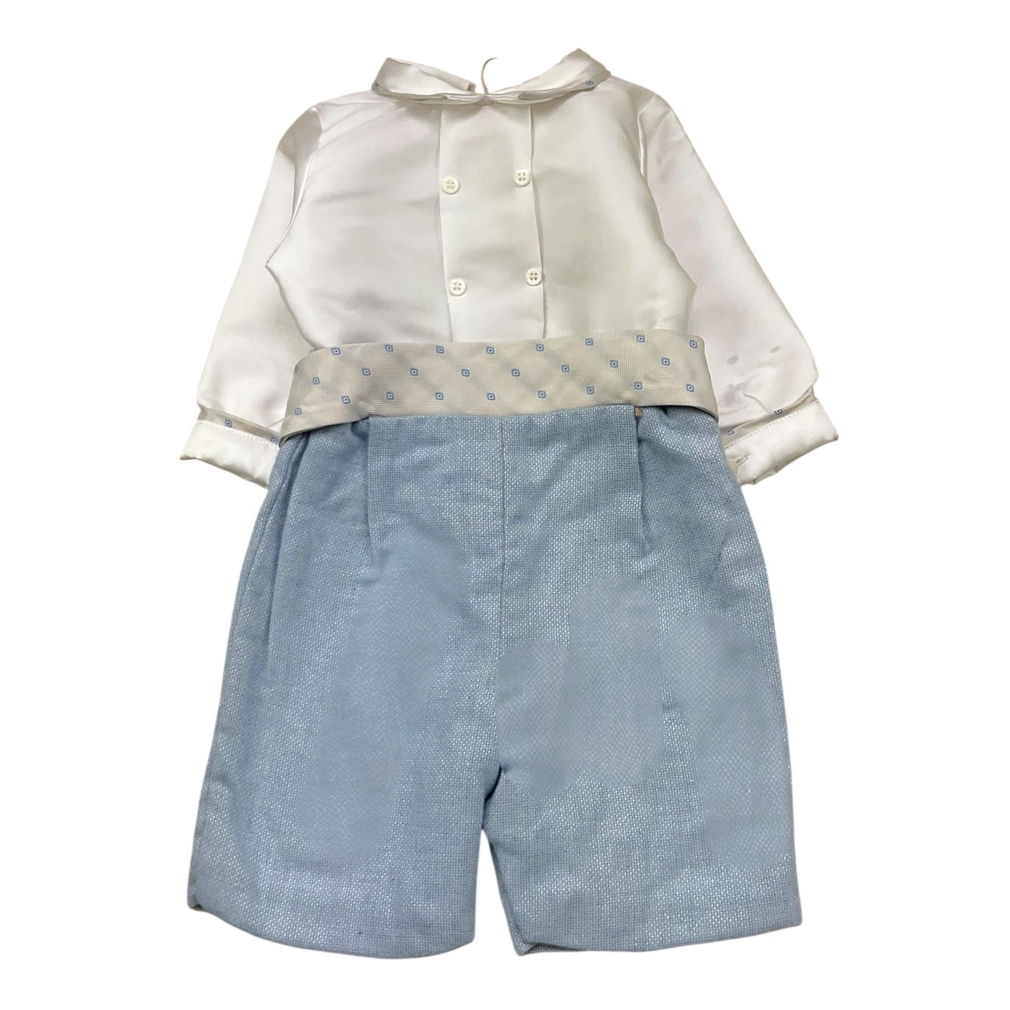 La Stupenderia Pagliaccetto Bicolore Manica Lunga per Neonato CPG03A BIANCO/AZZURRO LA STUPENDERIA 