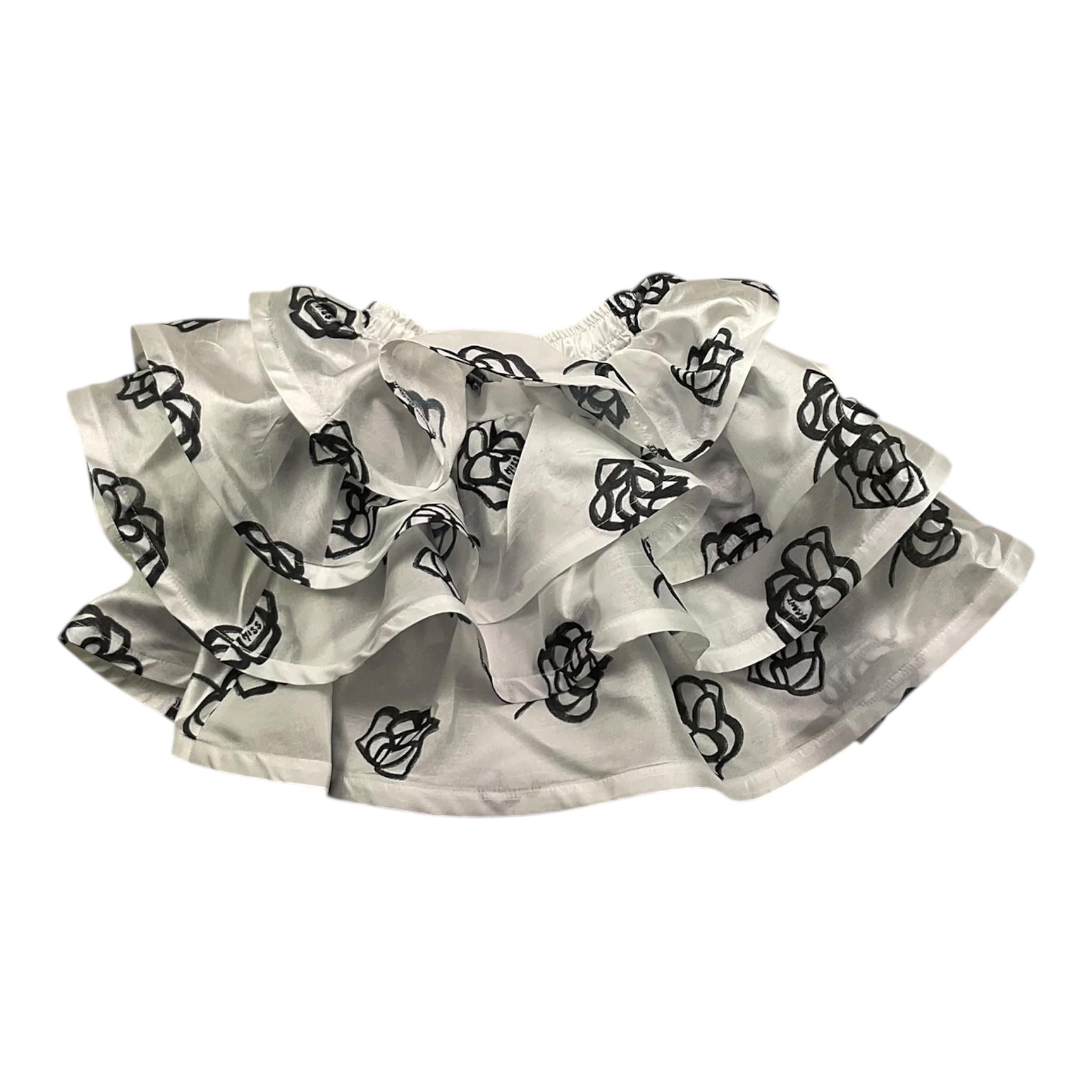 MISS GRANT gonna tinta unita cn balze e stampa fantasia Bianco per Bambina MG1132X BIANCO MISS GRANT 