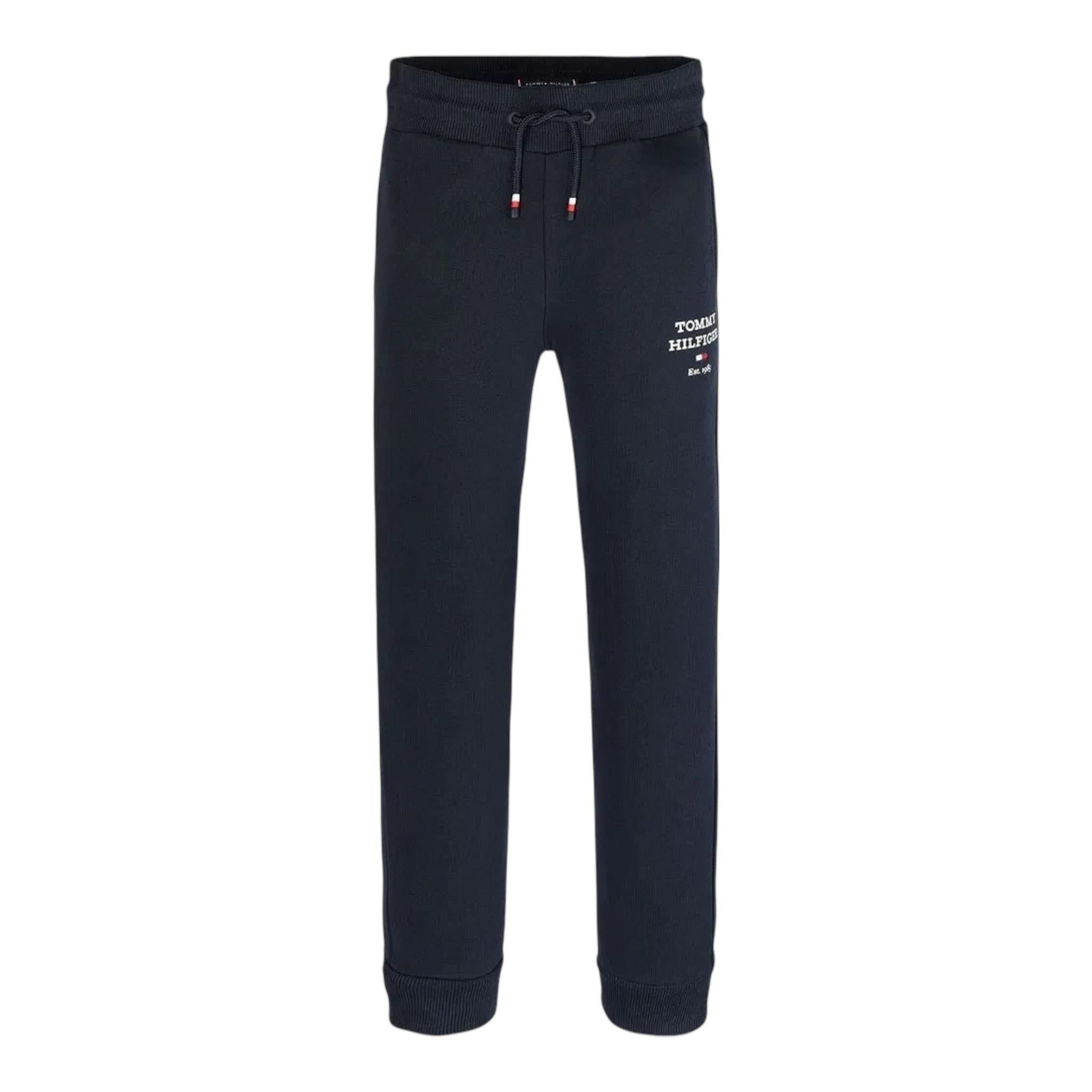 TOMMY HILFIGER pantalone tinta unita con elastico in vita Blu per Bambino KB0KB08697 BLU TOMMY HILFIGER 
