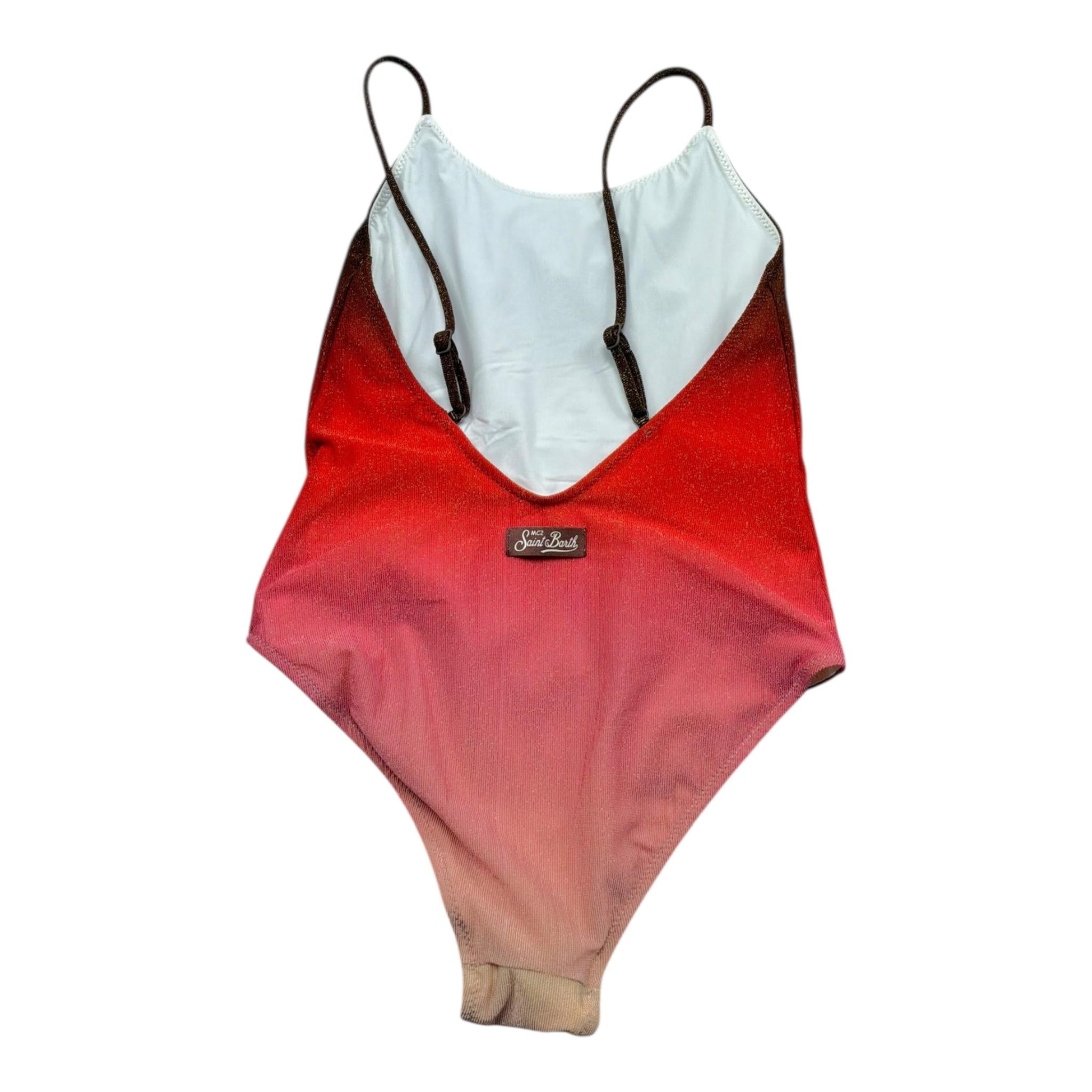 Saint Barth Costume Intero Bicolore per Bambina 00065L ROSSO SAINT BARTH 