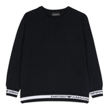 Emporio Armani Maglia Girocollo Tinta Unita con Logo per Bambino 3R4M56 BLU EMPORIO ARMANI 