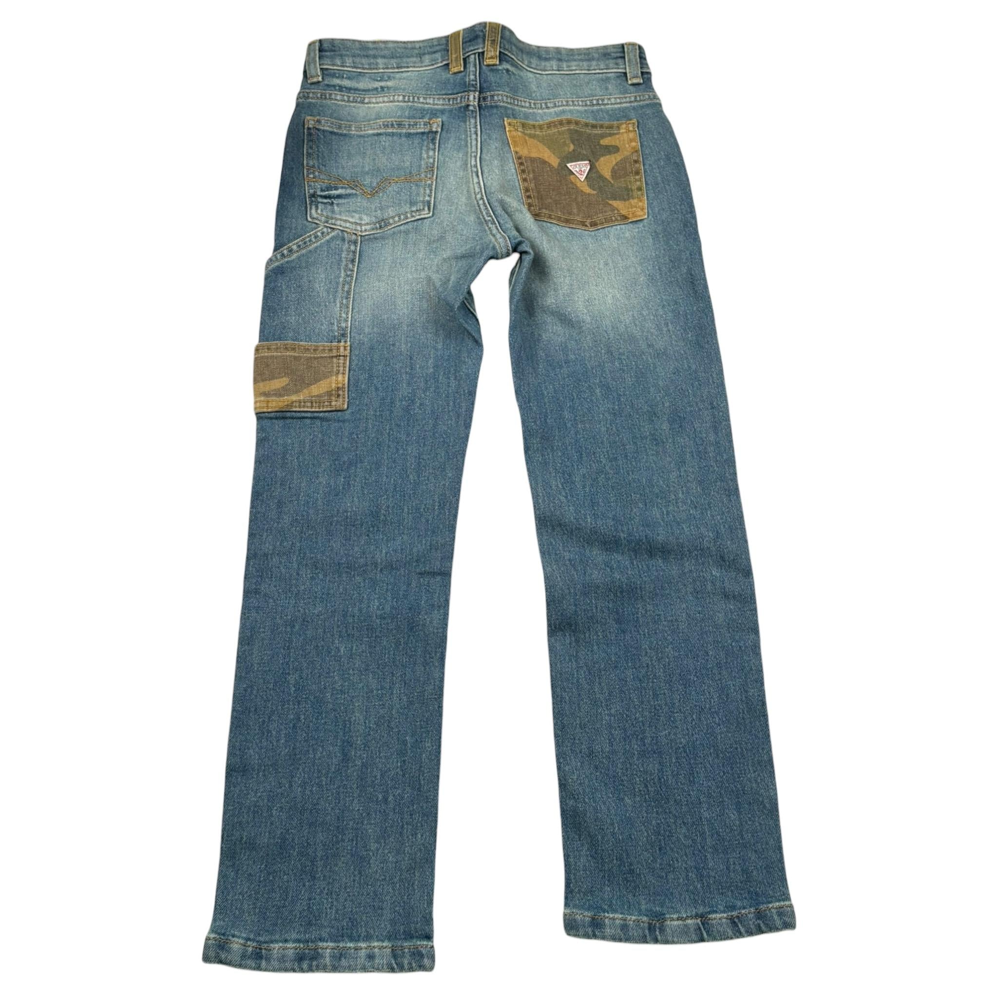 Guess Jeans Tinta Unita con Girovita Regolabile per Bambino N5RA04D4MS0 BLU GUESS 