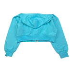 Please Felpa Tinta Unita con Zip E Cappuccio per Bambina LK20042G72 AZZURRO PLEASE 