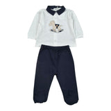 Lalalu' Completo 2 Pezzi Shirt-Ghettina per Neonato CPL6P BIANCO/BLU LALALU' 