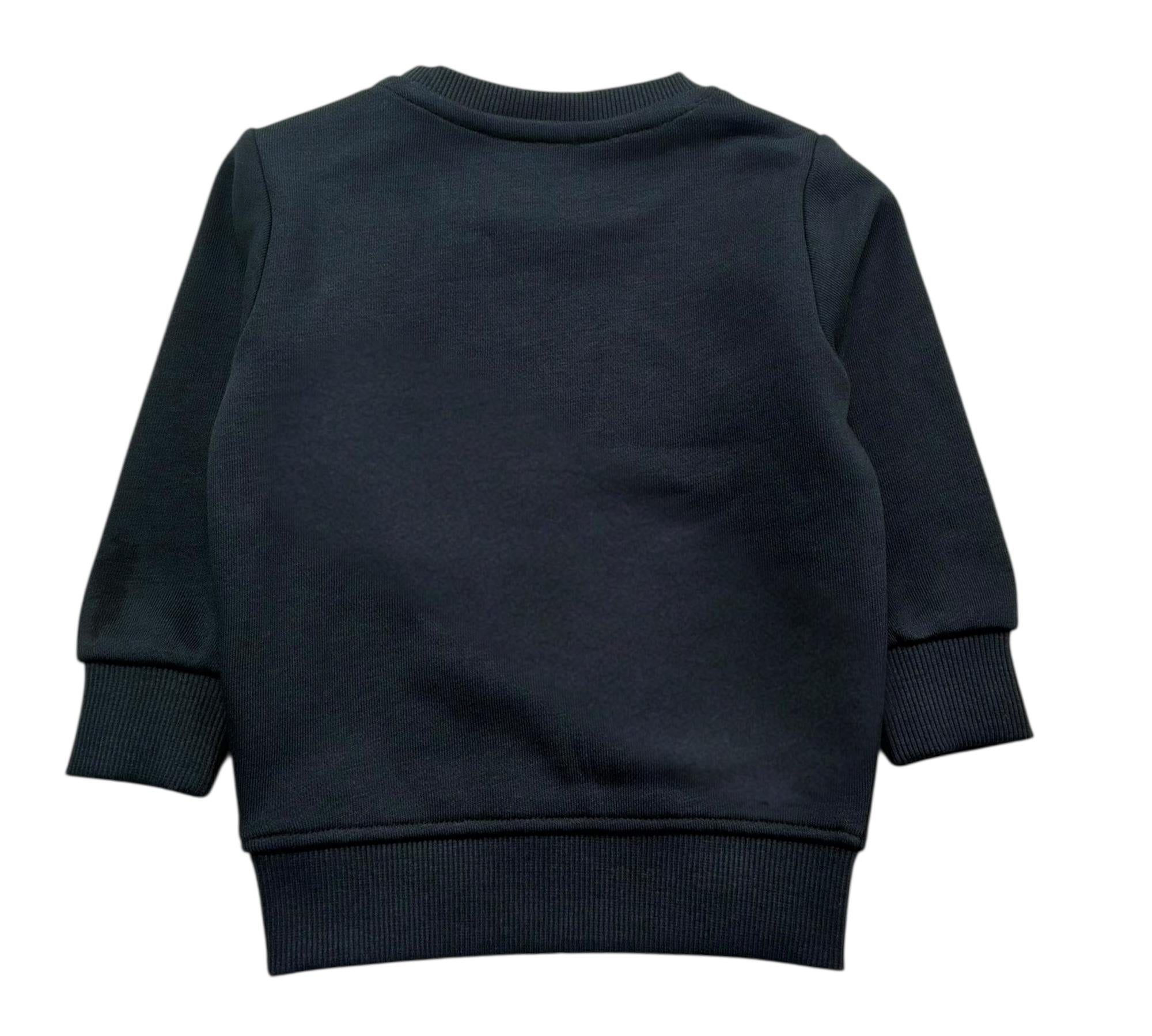 John Richmond Felpa Chiusa Girocollo Tinta Unita con Stampa per Neonato RIP26077FE NERO JOHN RICHMOND 