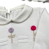 Le Coconne Set Tutina-Cappello Tinta Unita con Ricami per Neonata LCN2473 BIANCO LE COCONNE 