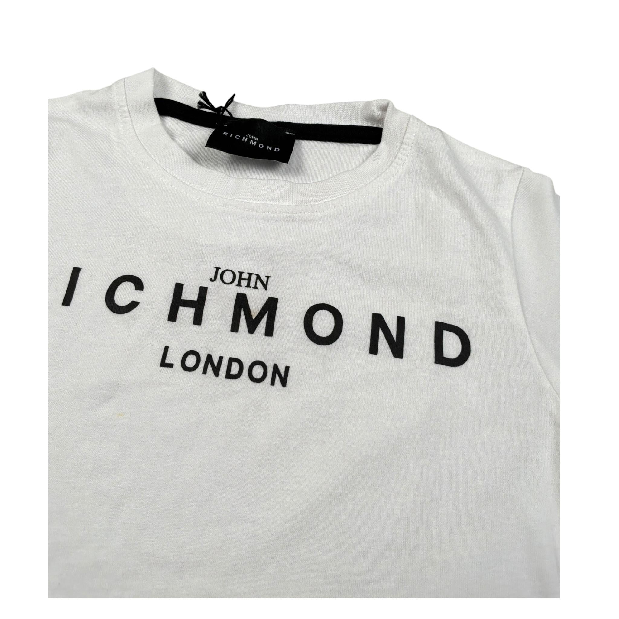 John Richmond t-shirt tinta unita con stampa per Bambino RBP25008CJX BIANCO/NERO JOHN RICHMOND 