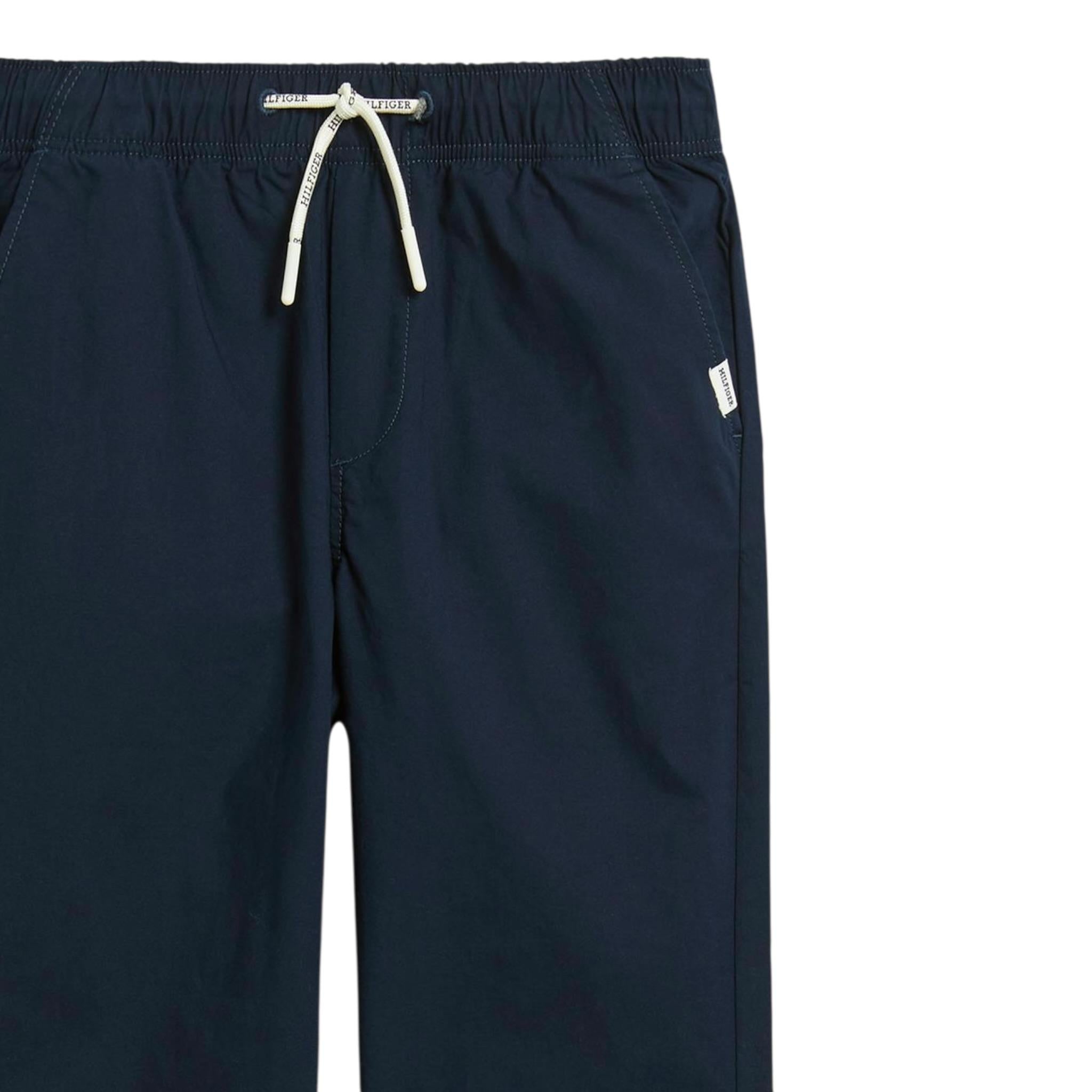 Tommy Hilfiger Pantalone Tinta Unita con Elastico In Vita per Bambino KB0KB09764 BLU TOMMY HILFIGER 