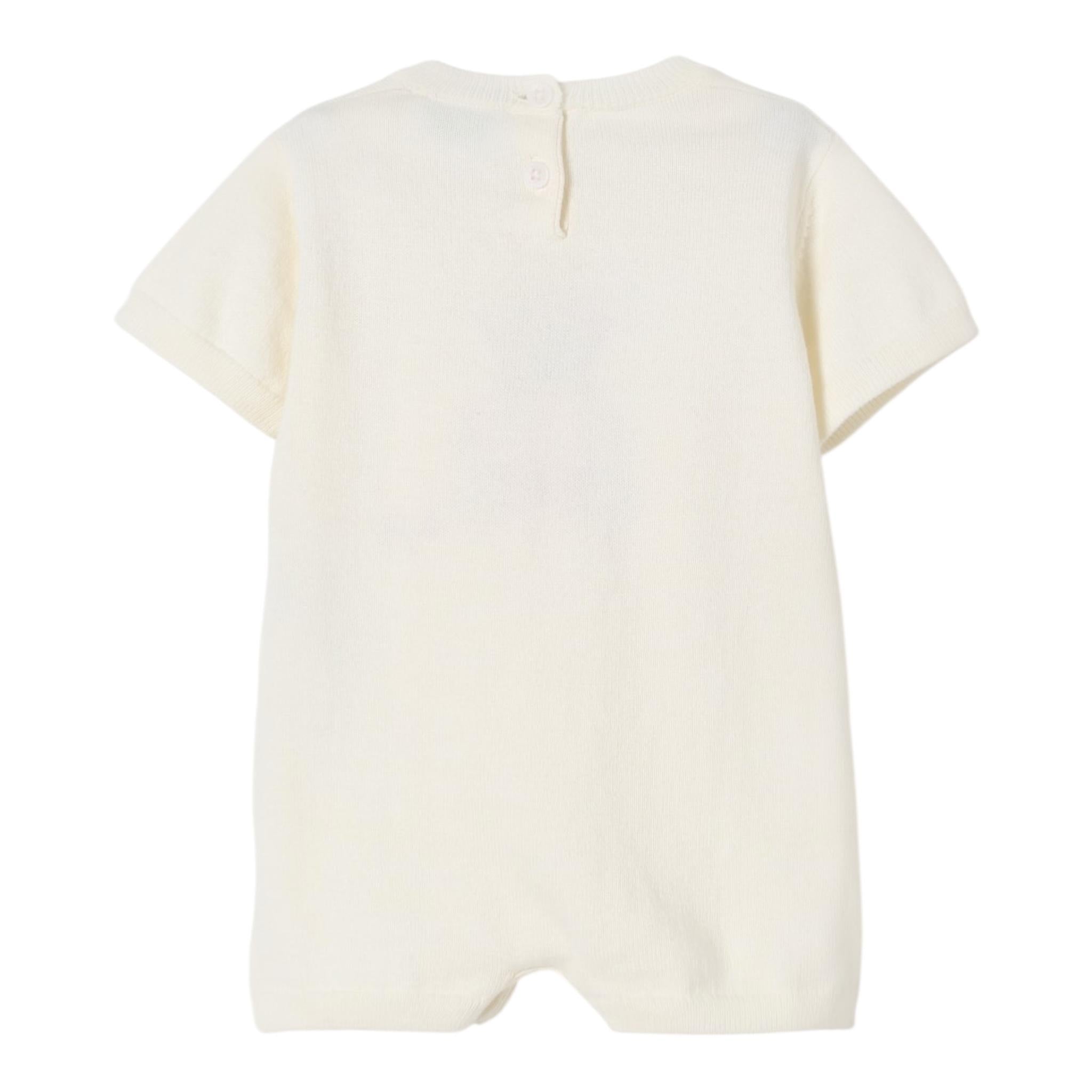 Il Gufo Pagliaccetto Mezza Manica Tinta Unita per Neonata P25TO272EM109 PANNA IL GUFO 