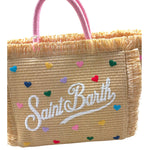 Saint Barth Borsa Tinta Unita con Stampa In Paglia per Bambina COLETTESTRAW BEIGE SAINT BARTH 