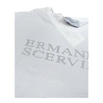 Ermanno Scervino T-Shirt Girocollo Tinta Unita con Brillantini per Bambina SFTS030 BIANCO ERMANNO SCERVINO 