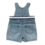 Moschino Salopette Tinta Unita In Denim per Neonato MUQ01R AZZURRO MOSCHINO 