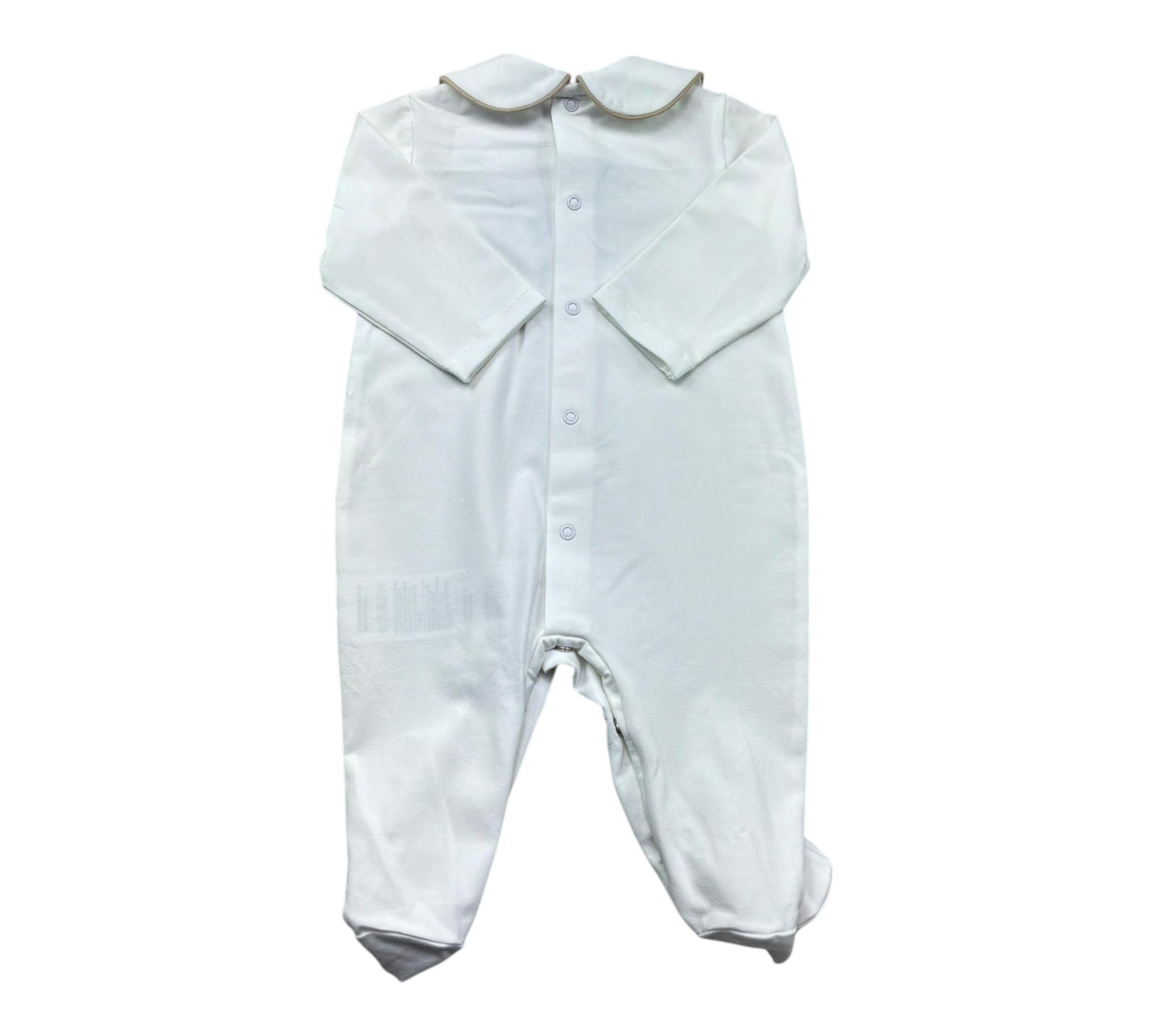 Le Bebe Tutina Manica Lunga Tinta Unita con Stampa per Neonato LBB5271 BIANCO LE BEBE 