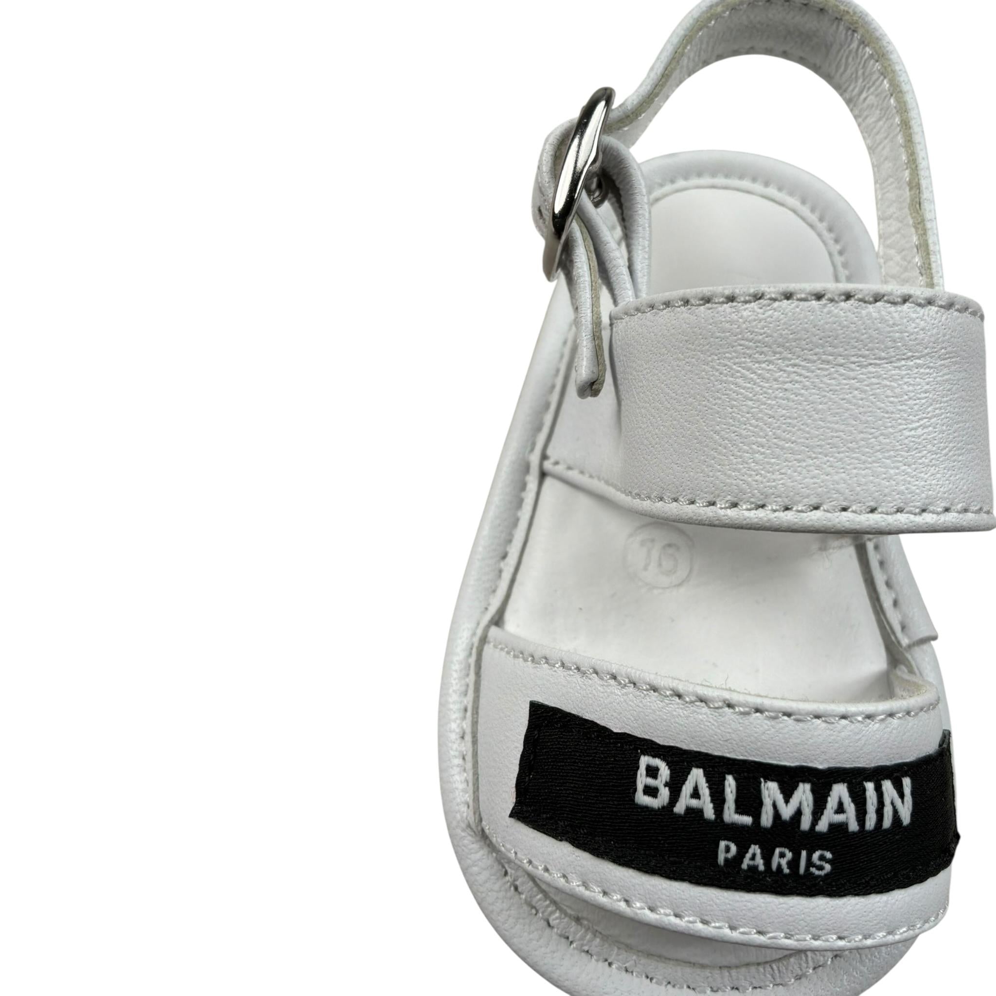 Balmain Sandalo Tinta Unita con Logo per Neonato 6P0A56 BIANCO BALMAIN 
