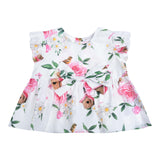 Monnalisa Camicia Mezza Manica Tinta Unita Fantasia Floreale Bianco Per Neonata