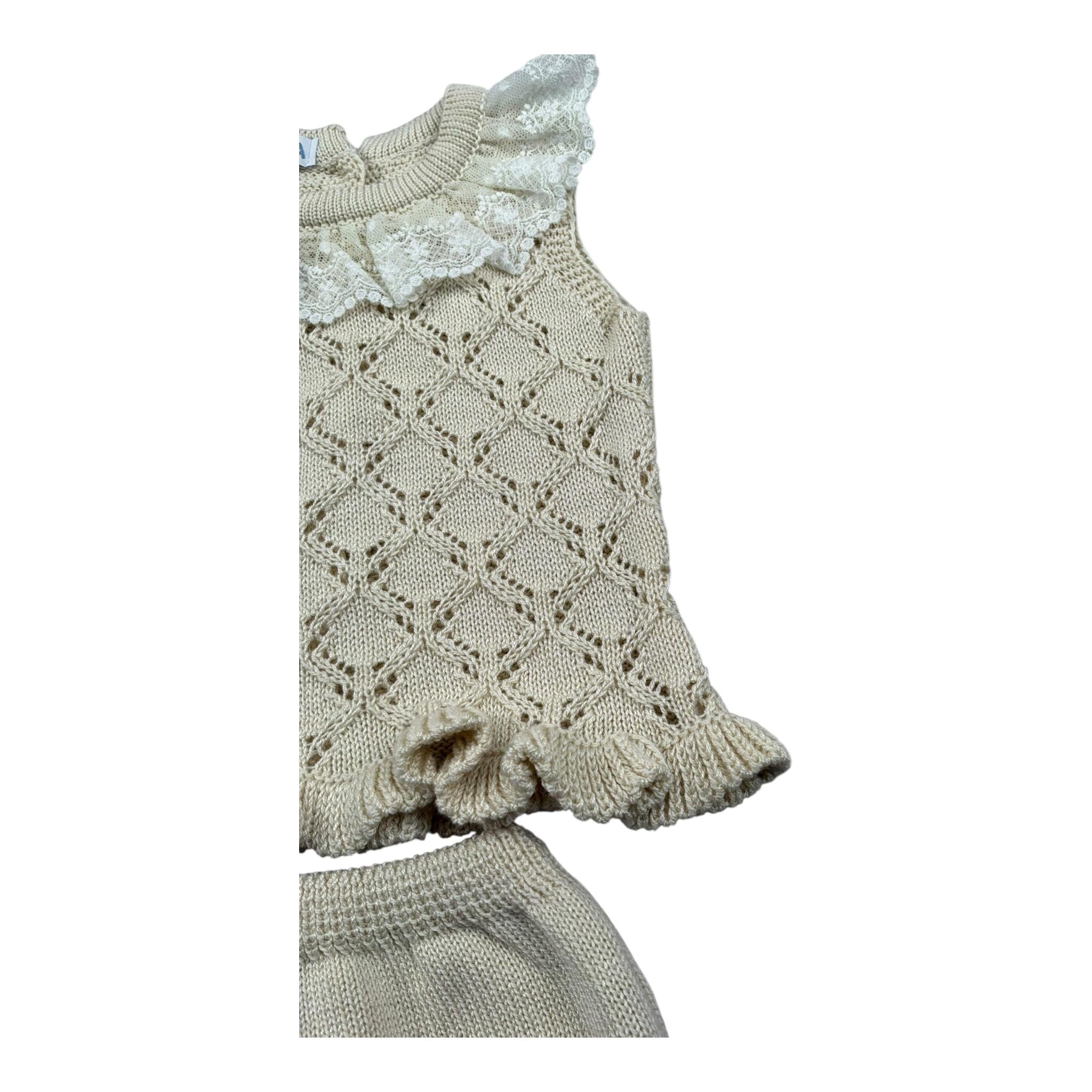 Juliana Completo 2 Pezzi Maglia-Culotte Tinta Unita per Neonata 25075 AVORIO JULIANA 