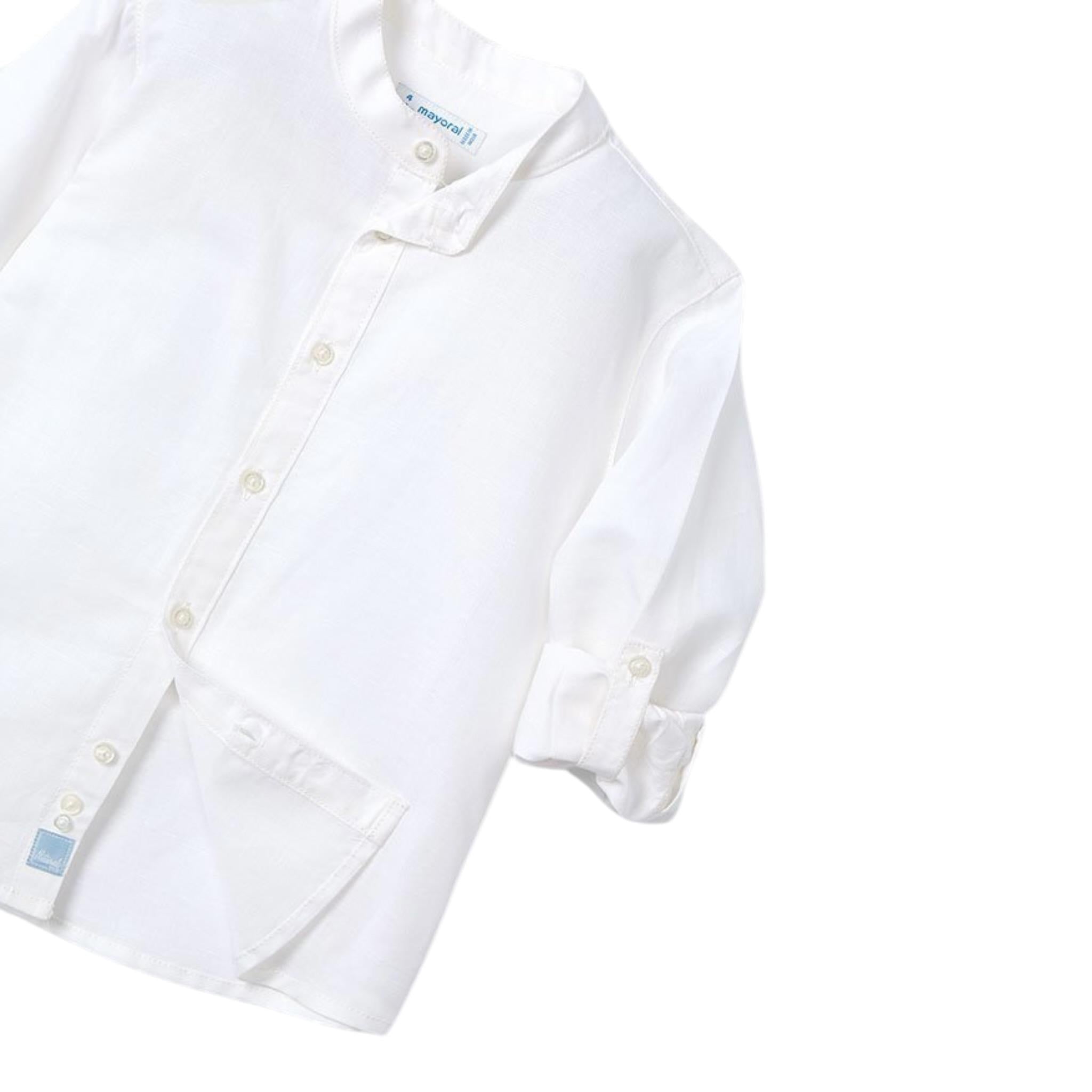Mayoral Camicia con Colletto Coreano Tinta Unita per Bambino 3119X BIANCO MAYORAL 
