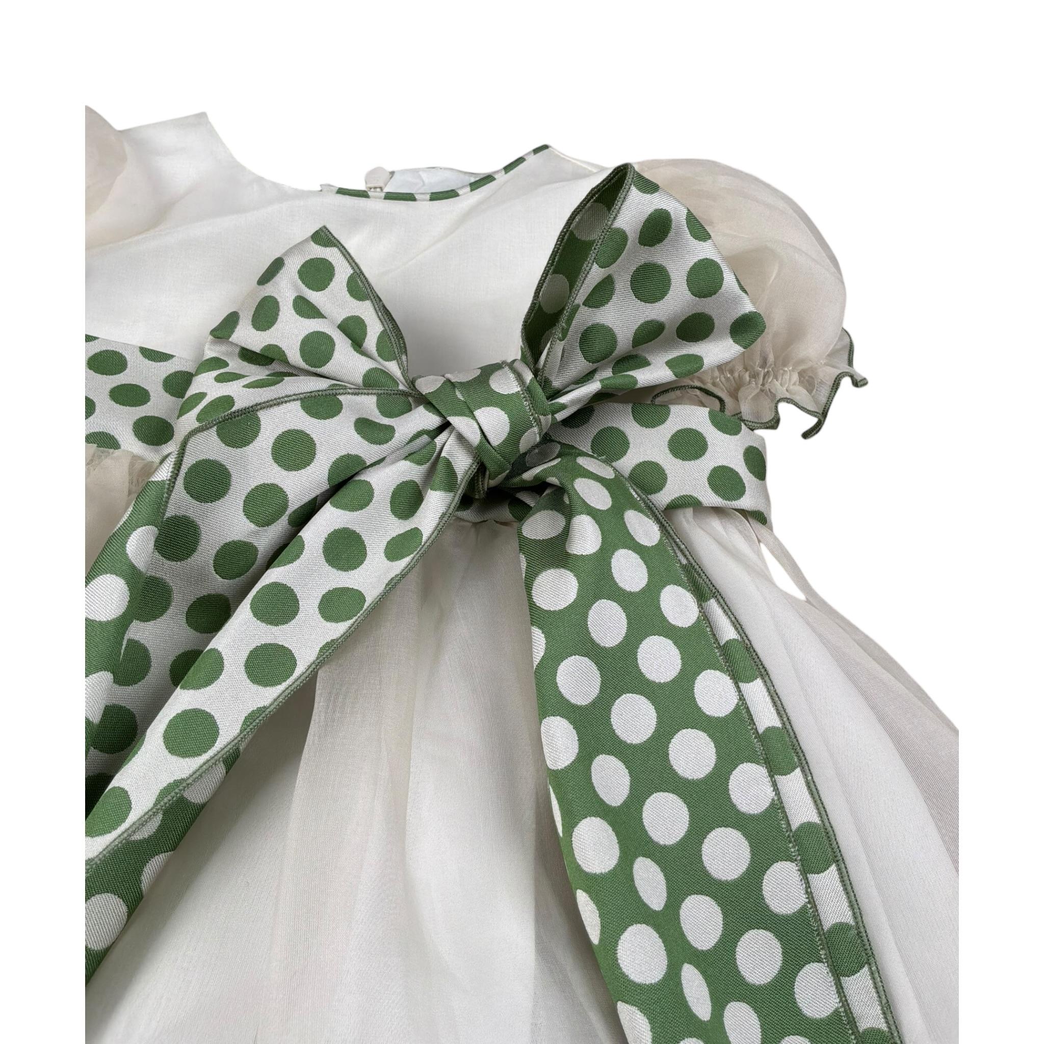 La Stupenderia Abito Mezza Manica Tinta Unita con Cinturino per Neonata CJAB97 AVORI LA STUPENDERIA 