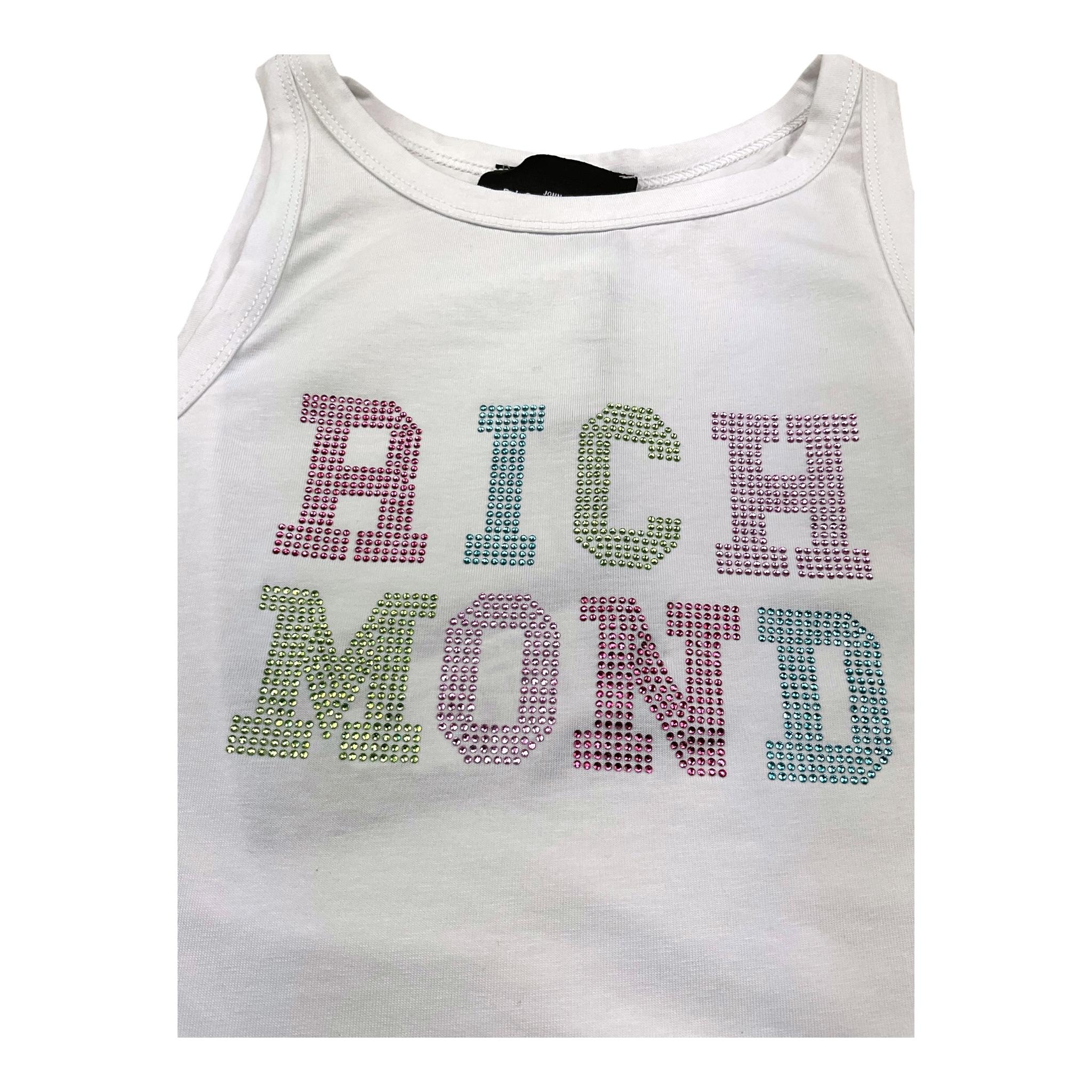 John Richmond Canotta Tinta Unita con Brillantini per Bambina RGP25211CN BIANCO JOHN RICHMOND 
