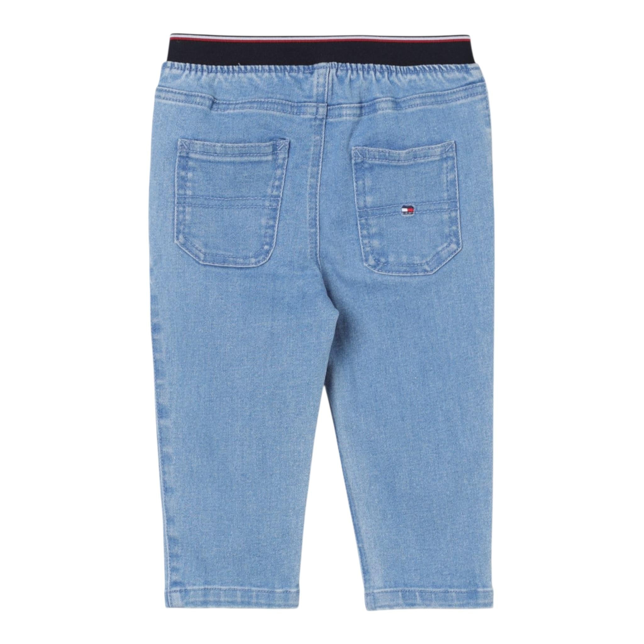 Tommy Hilfiger Jeans Tinta Unita con Elastico In Vita per Neonato KN0KN01951 AZZURRO TOMMY HILFIGER 