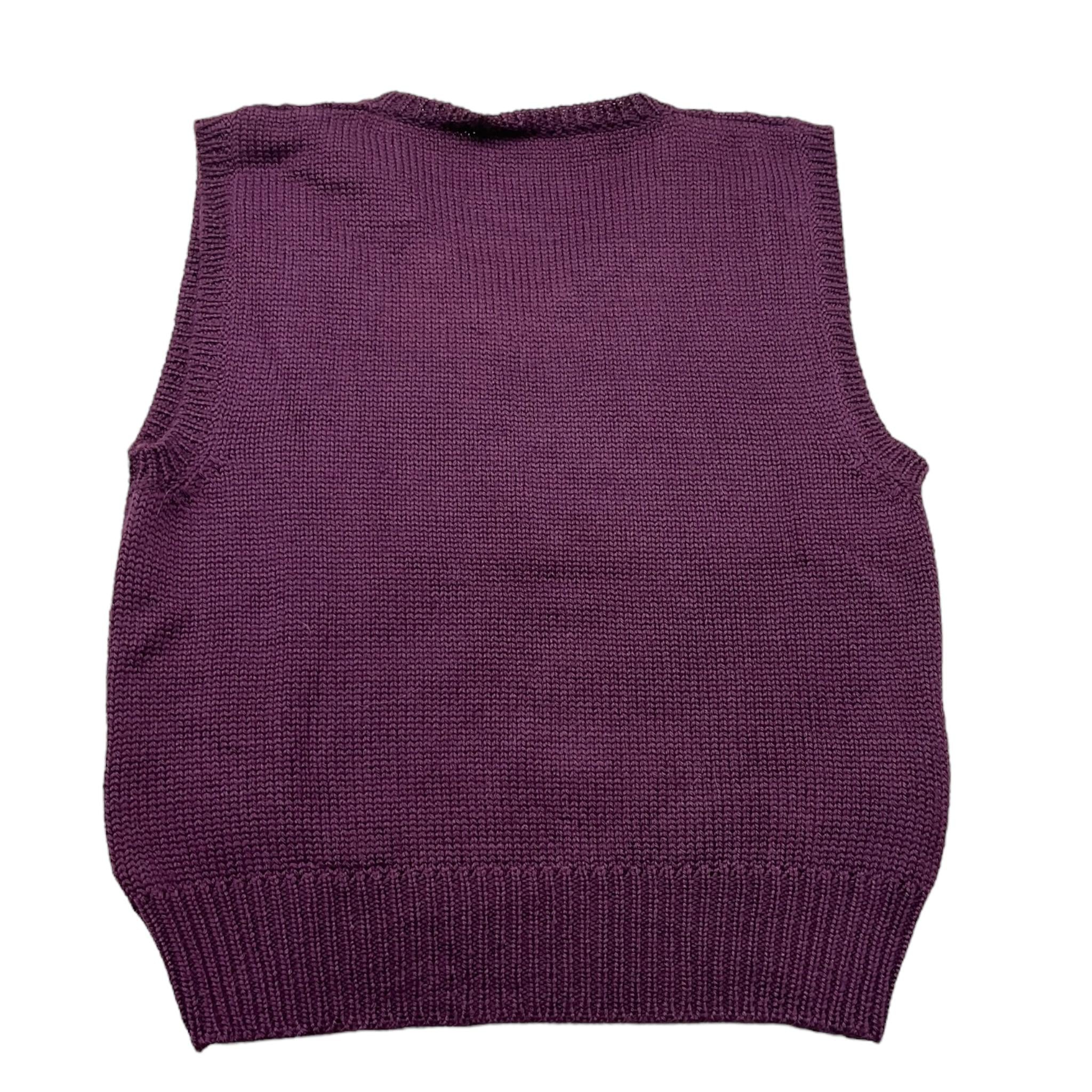 LA STUPENDERIA gilet tinta unita in maglia Viola per Bambina WJGL42 VIOLA LA STUPENDERIA 
