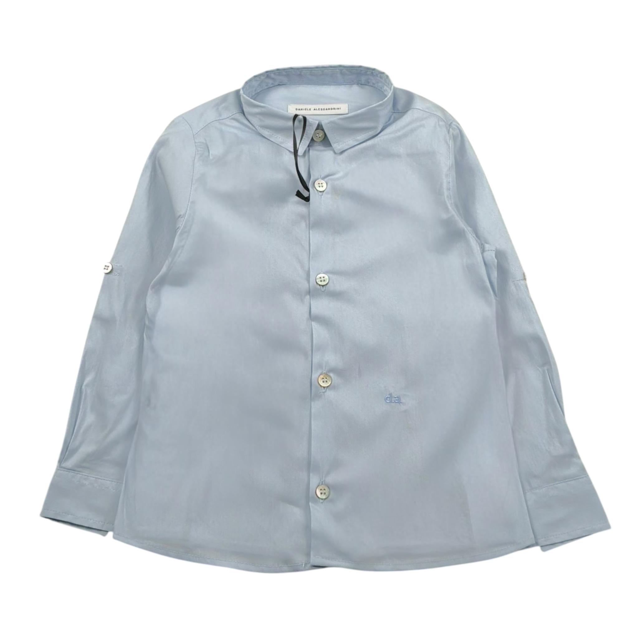 Daniele Alessandrini Camicia Manica Lunga Tinta Unita con Stampa per Neonato 1295C0674 AZZURRO DANIELE ALESSANDRINI 