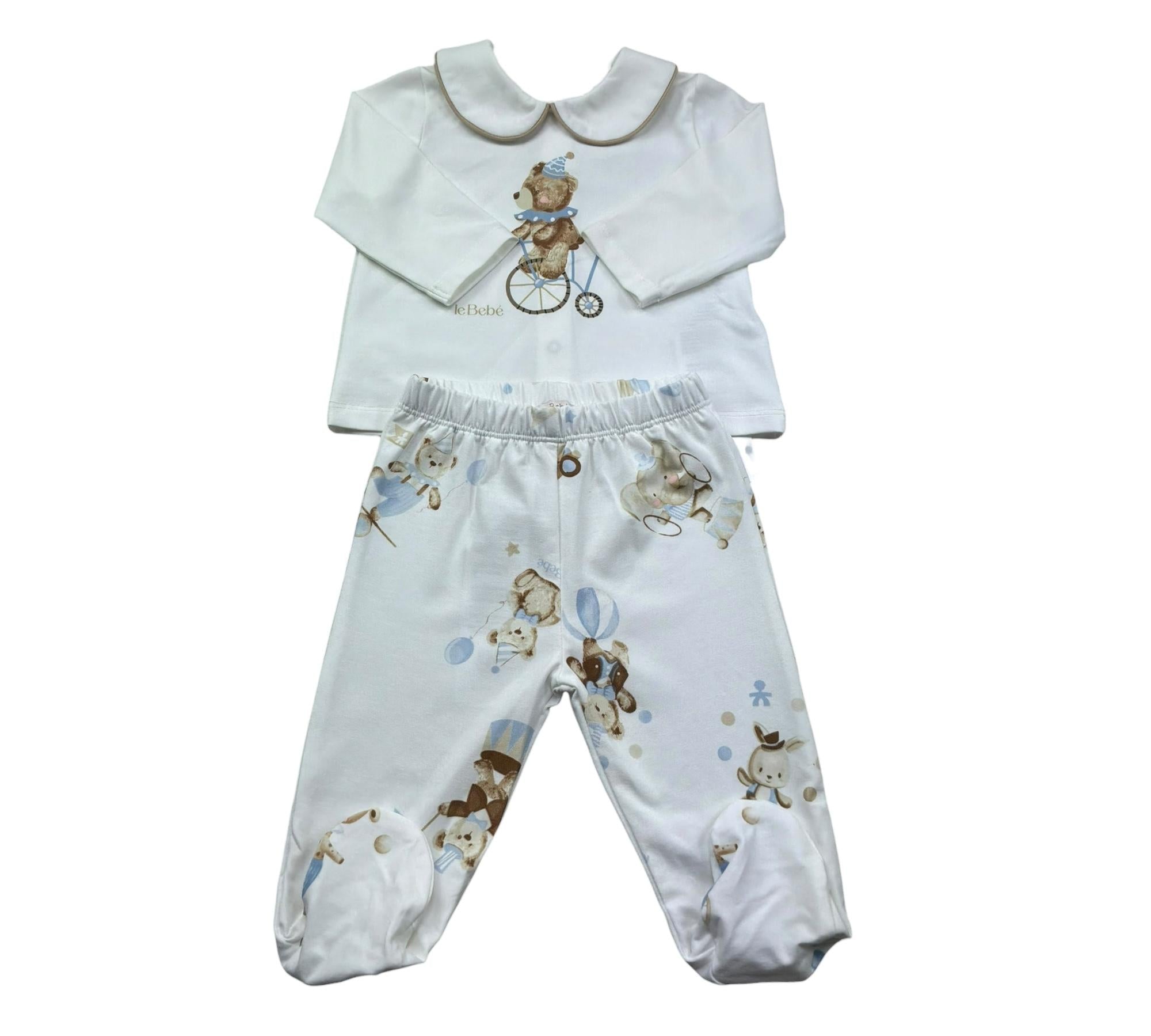 Le Bebe Completo 2 Pezzi Shirt-Ghettina Tinta Unita per Neonato LBB5273 BIANCO LE BEBE 