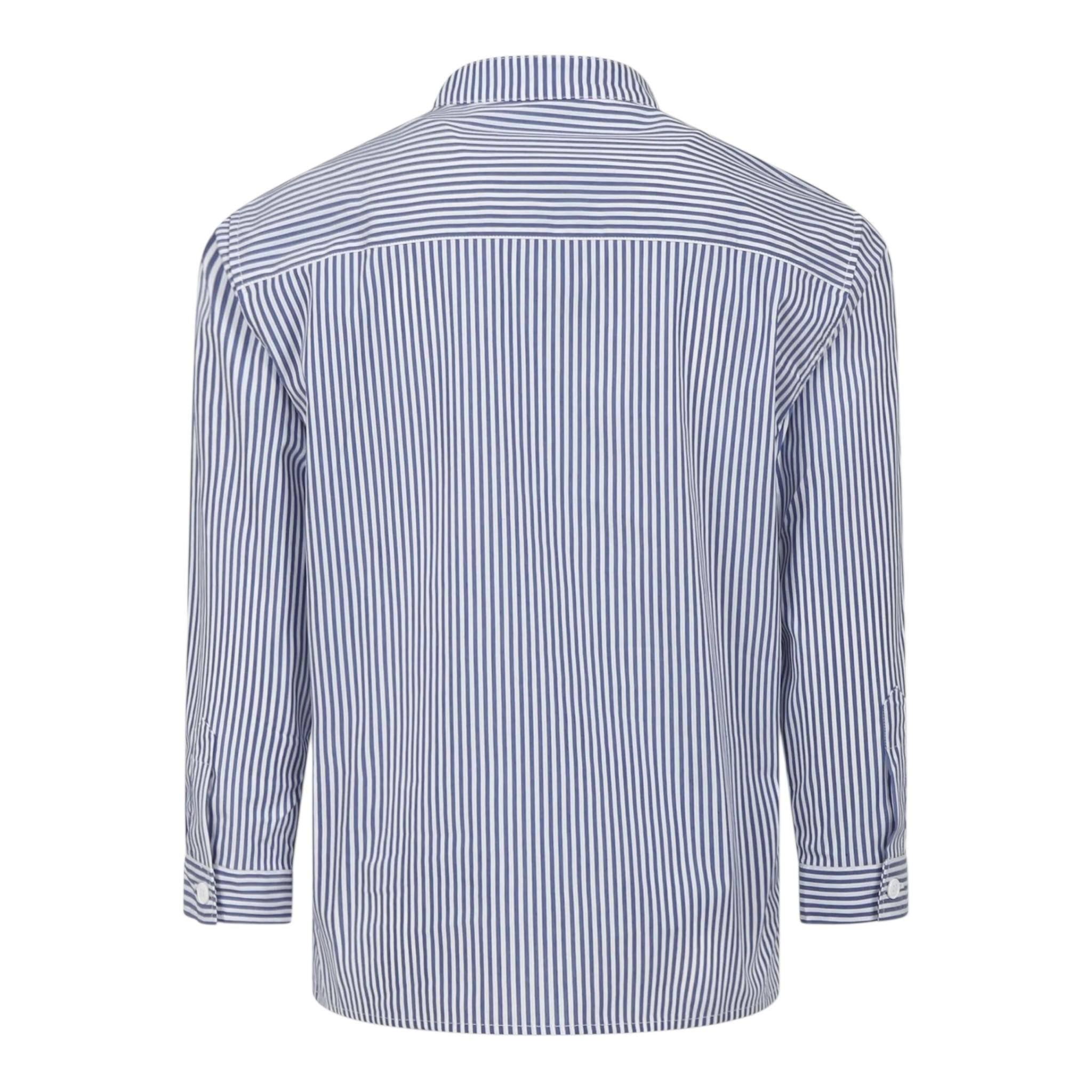 Dondup Camicia Tinta Unita con Fantasia A Righe per Bambino DMCA035X BIANCO/BLU DONDUP 