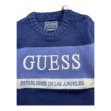 GUESS maglia girocollo tinta unita con stampa logo in contrasto Blu per Neonato N4BR02Z32N0N BLU GUESS 