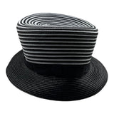 Piccola Ludo Cappello Modello Pescatore In Paglia Bicolore Bianco/Nero Per Bambina