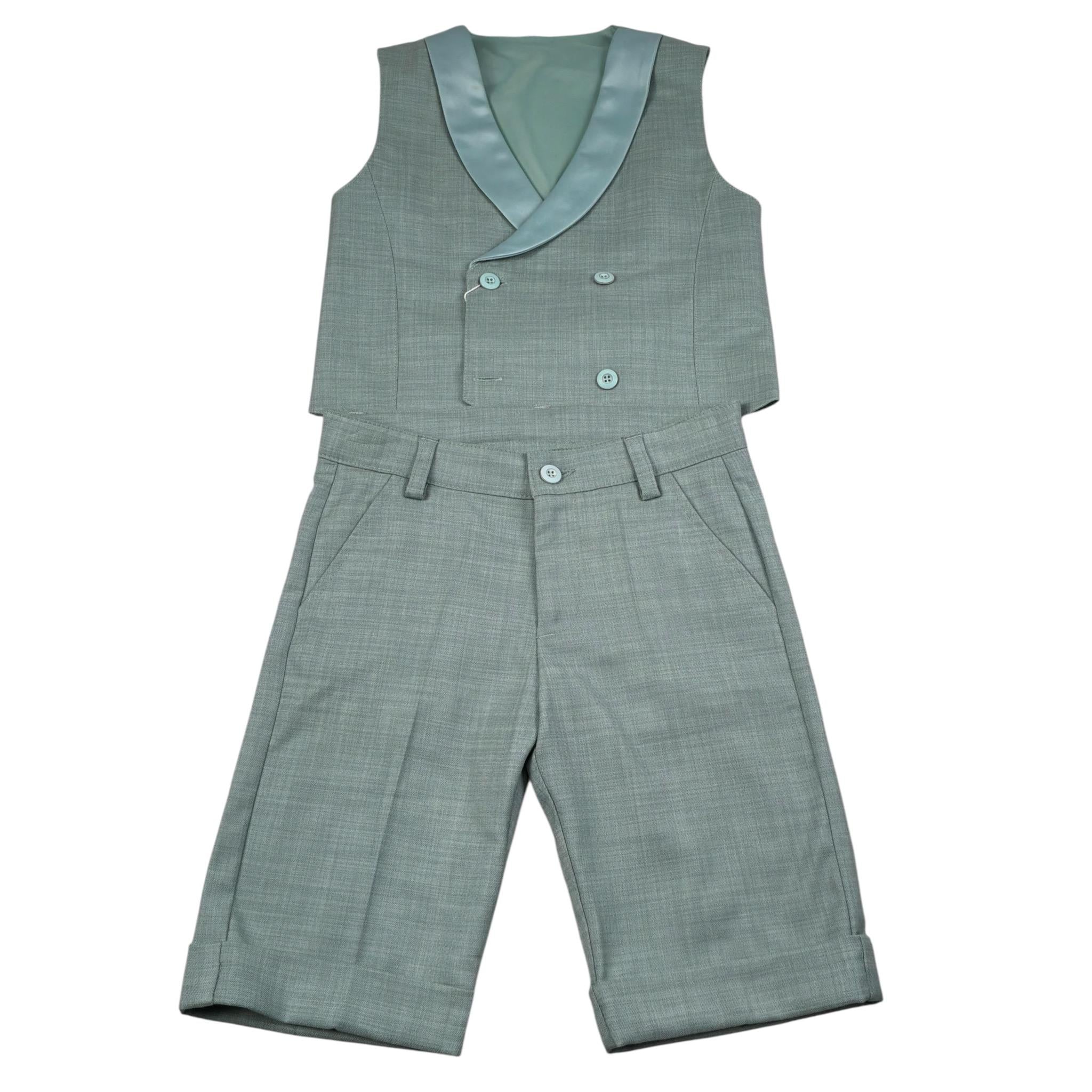 New Gereration Completo 2 Pezzi Gilet-Pantalone tinta unita Verde per Bambino 51950 VERDE NEW GERERATION 