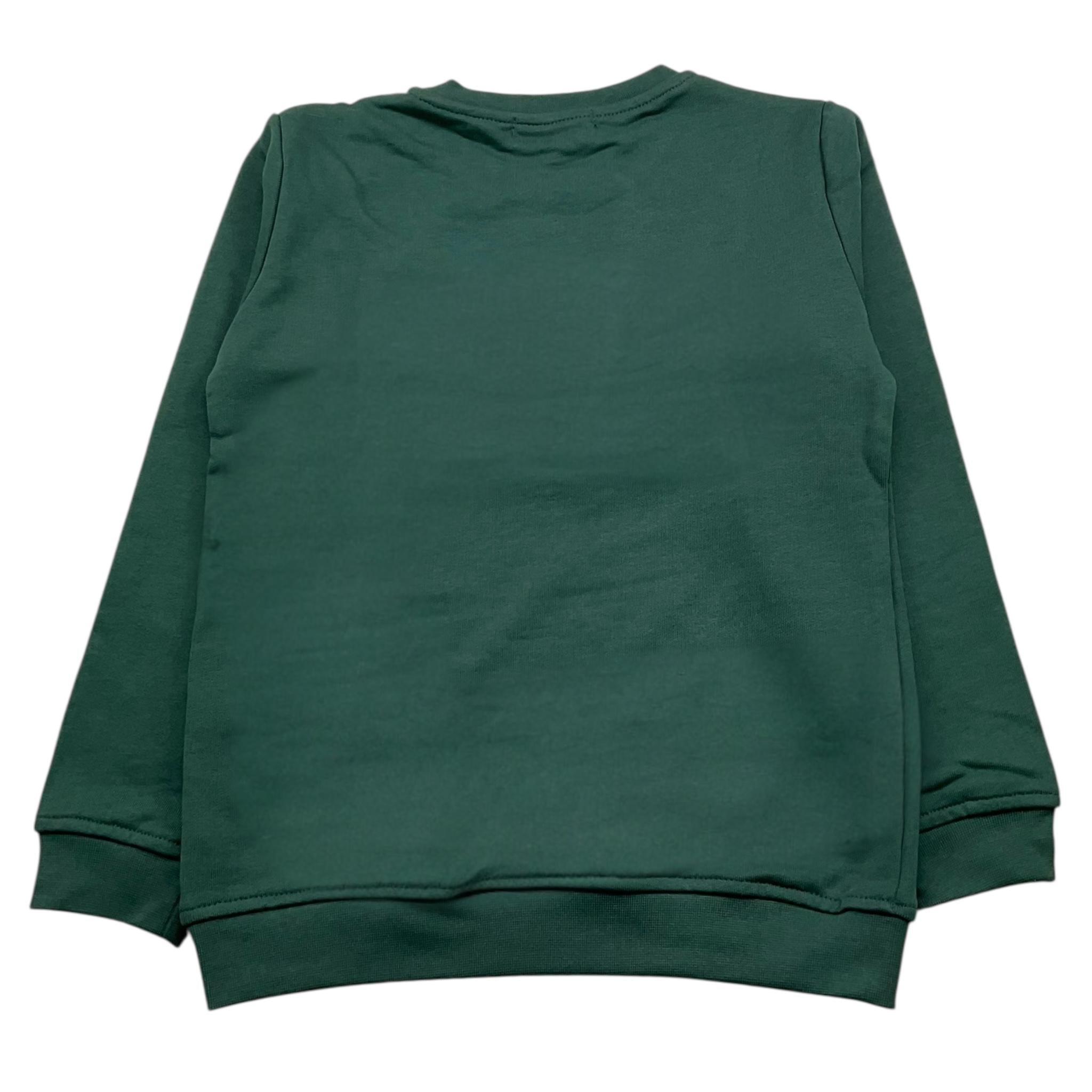 MOUSSE felpa chiusa girocollo tinta unita con stampa mario Verde per Neonato HFKG368G VERDE MOUSSE 