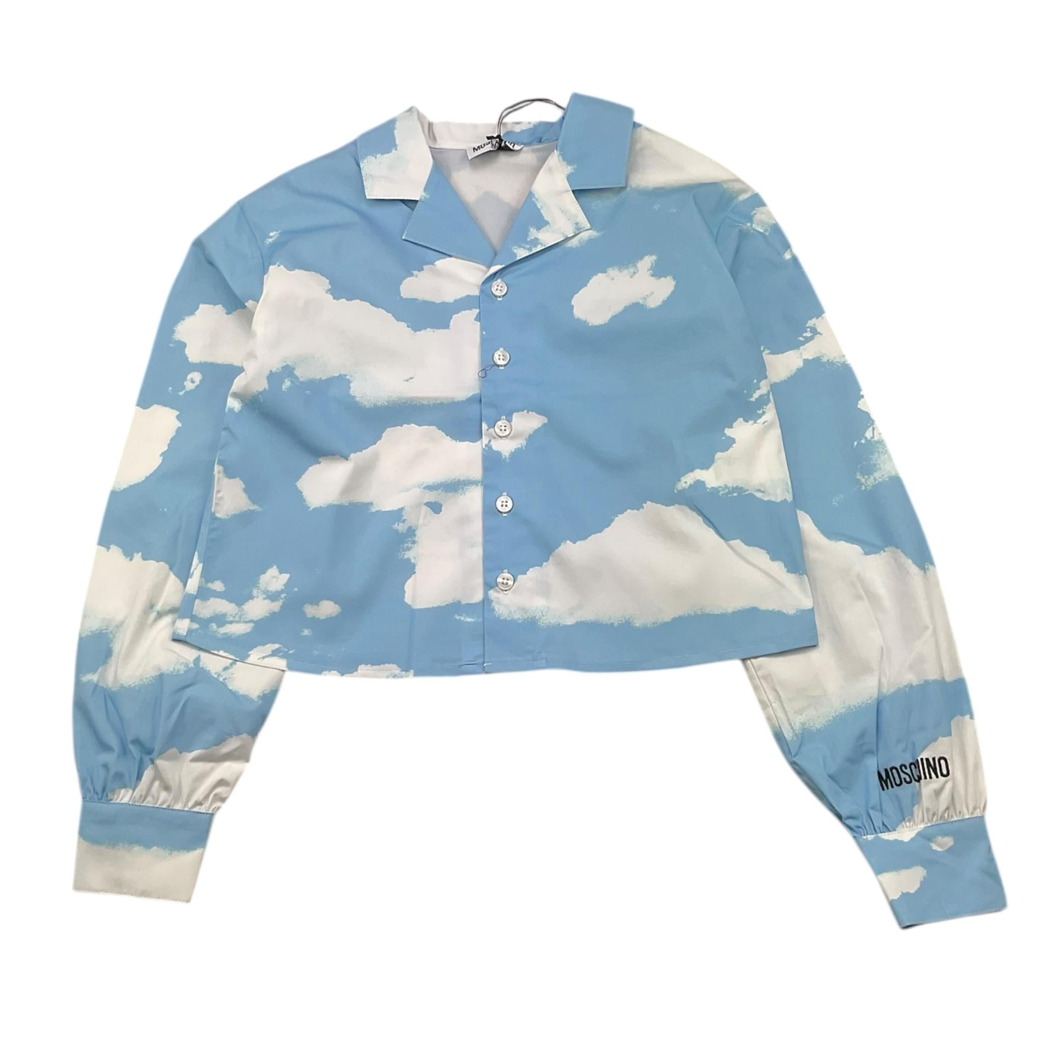 MOSCHINO camicia bicolore con fantasia Bianco/azzurro per Bambina HDC029 BIANCO/AZZURRO MOSCHINO 