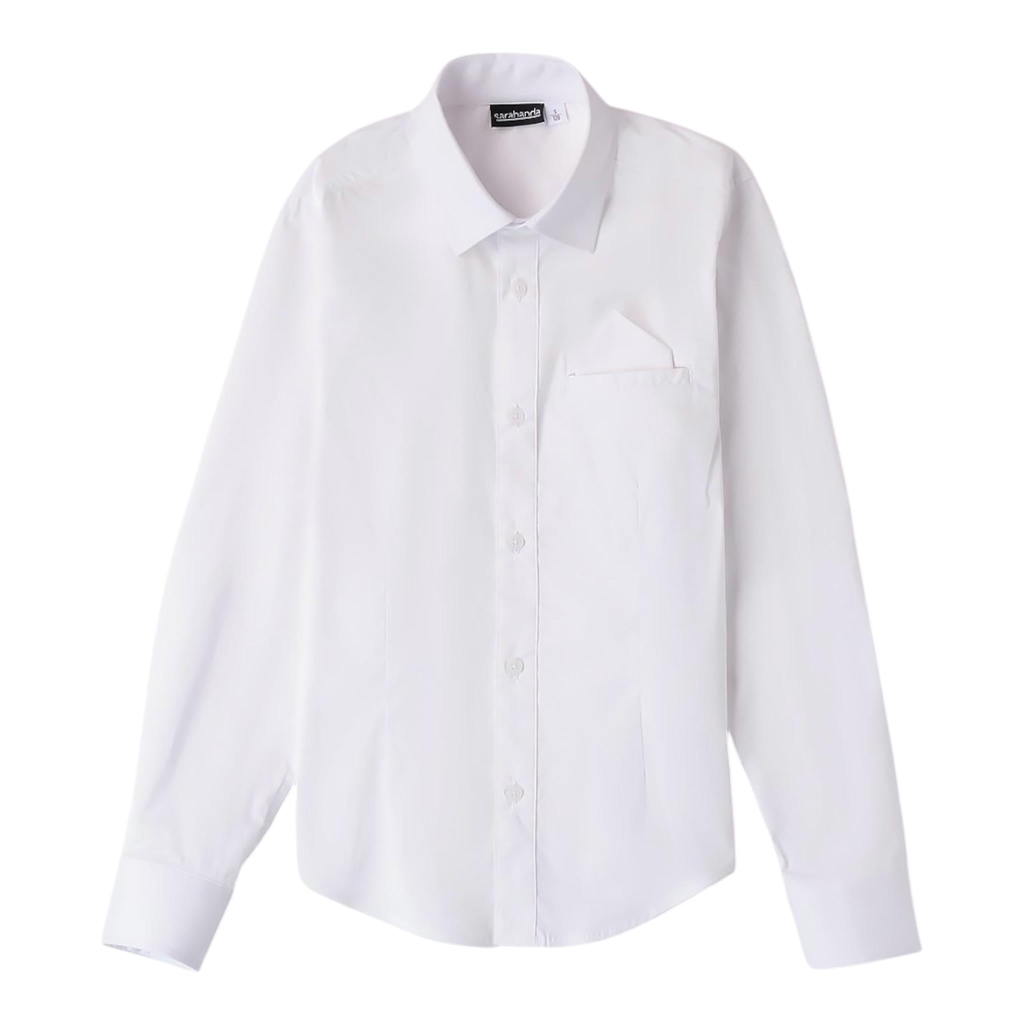 Sarabanda Camicia Tinta Unita Manica Lunga per Bambino 0B655 BIANCO SARABANDA 