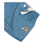 Moschino Short In Denim Tinta Unita con Stampa per Bambina MUQ019 BLU MOSCHINO 