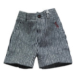 Manuel & Frank Bermuda Tinta Unita con Elastico In Vita E Fantasia A Righe per Neonato MF2189I BIANCO/BLU MANUEL & FRANK 
