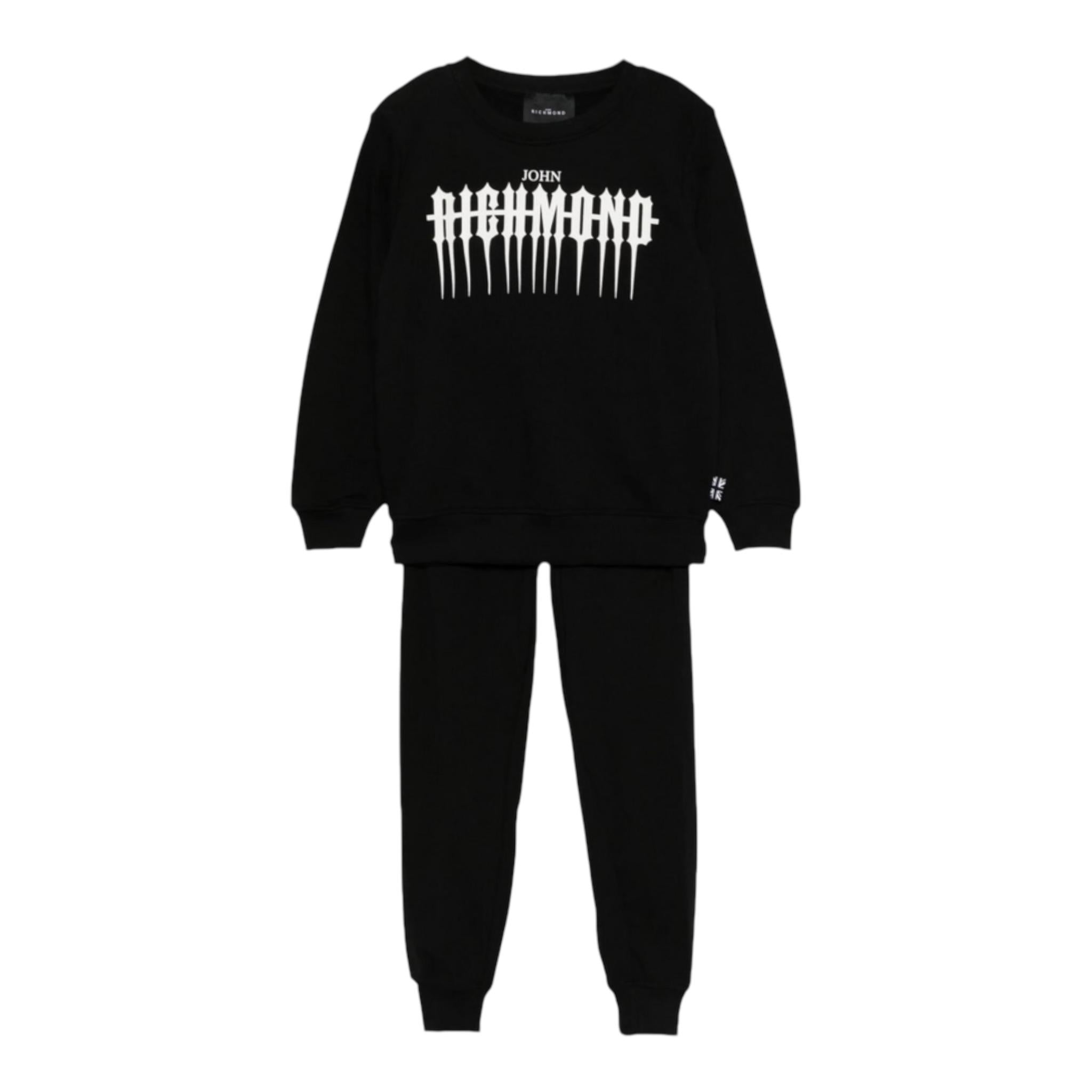 John Richmond Completo 2 Pezzi Felpa-Pantalone per Neonato RBA2452CF NERO JOHN RICHMOND 
