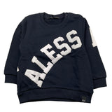 Daniele Alessandrini Rundhals-Sweatshirt, einfarbig, mit Kontrastdruck, Blau für Neugeborene