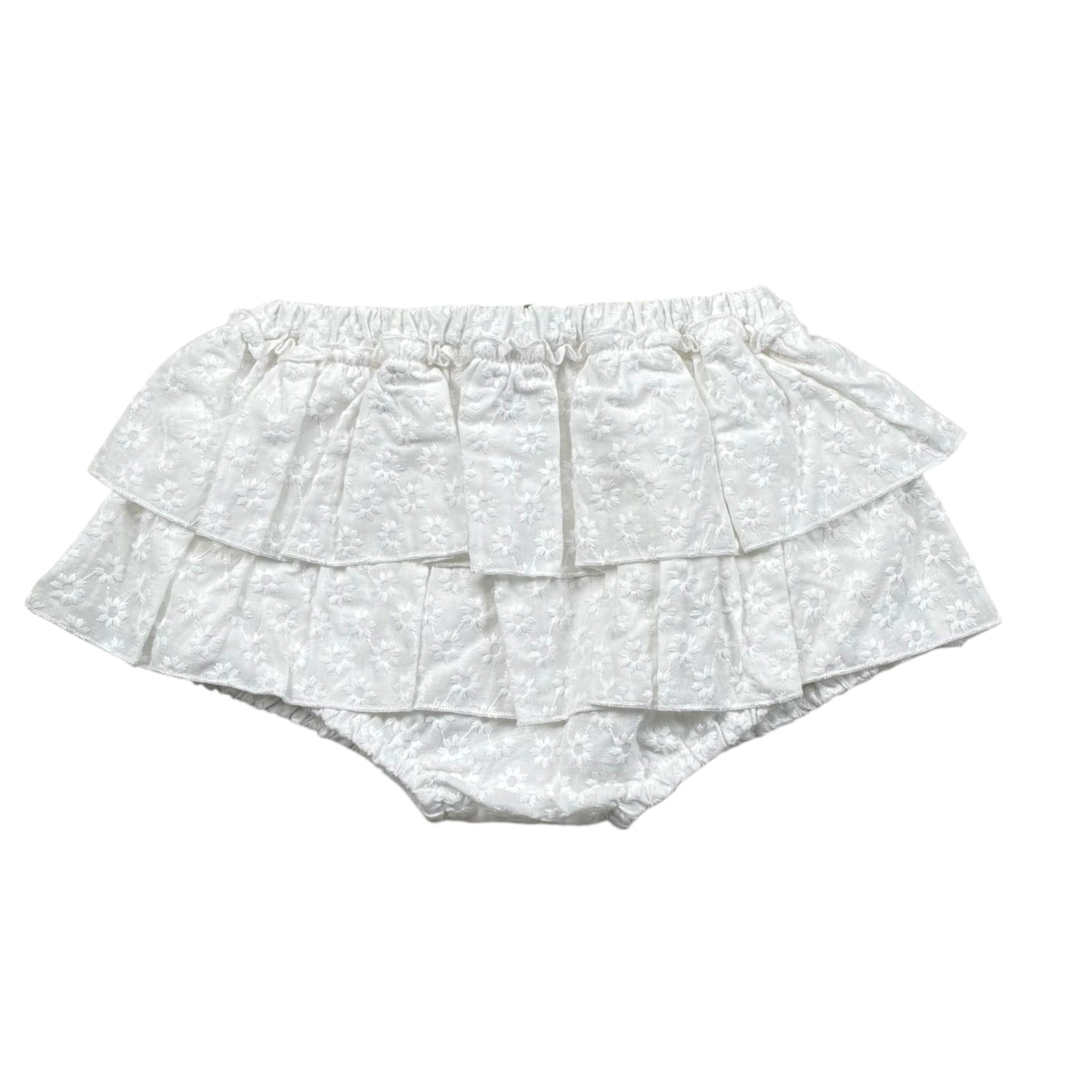 La Stupenderia Coulotte Tinta Unita con Ricami per Neonata TBCU52 BIANCO LA STUPENDERIA 