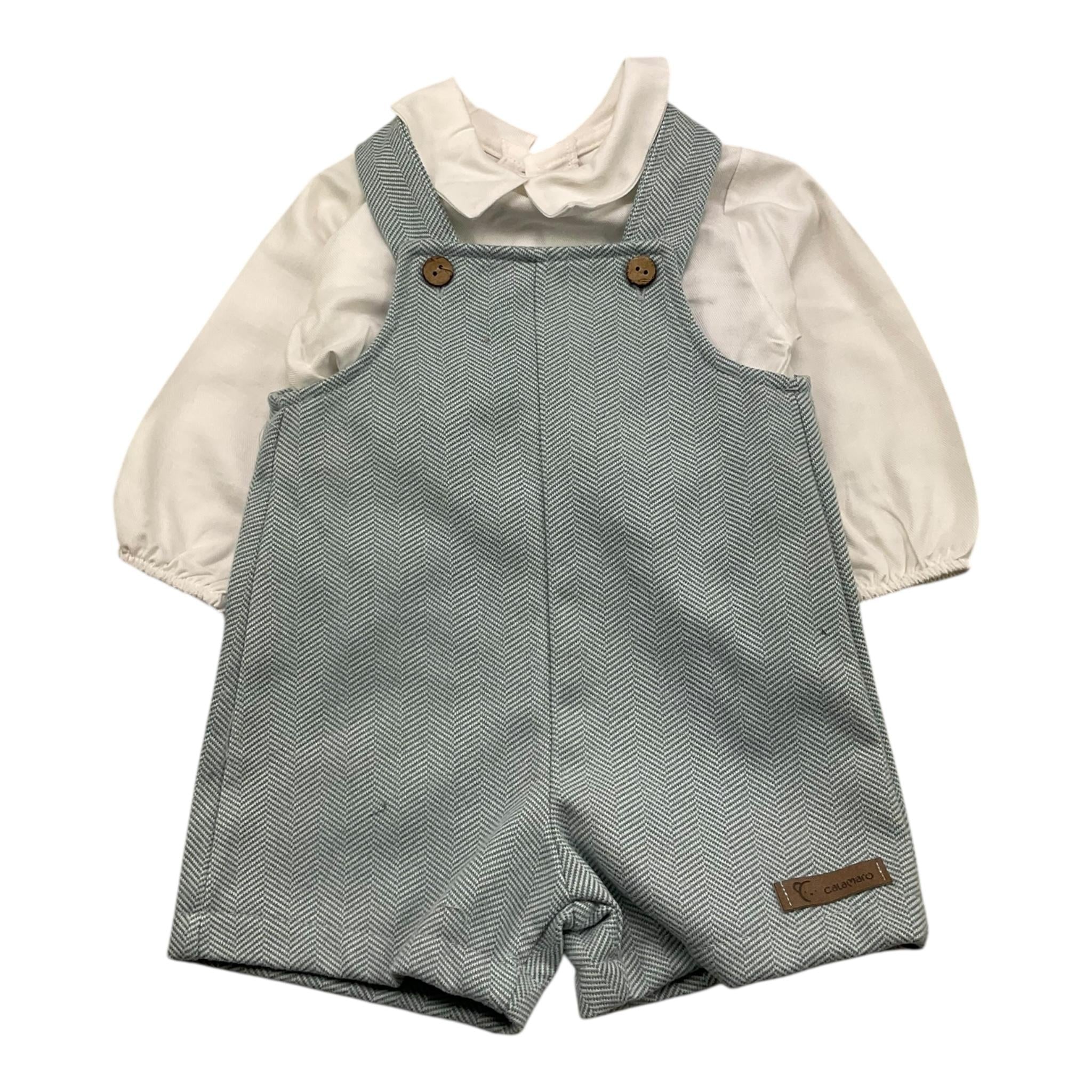 CALAMARO completo 2 pezzi camicia-salopettes Azzurro per Neonato 11074 AZZURRO CALAMARO 
