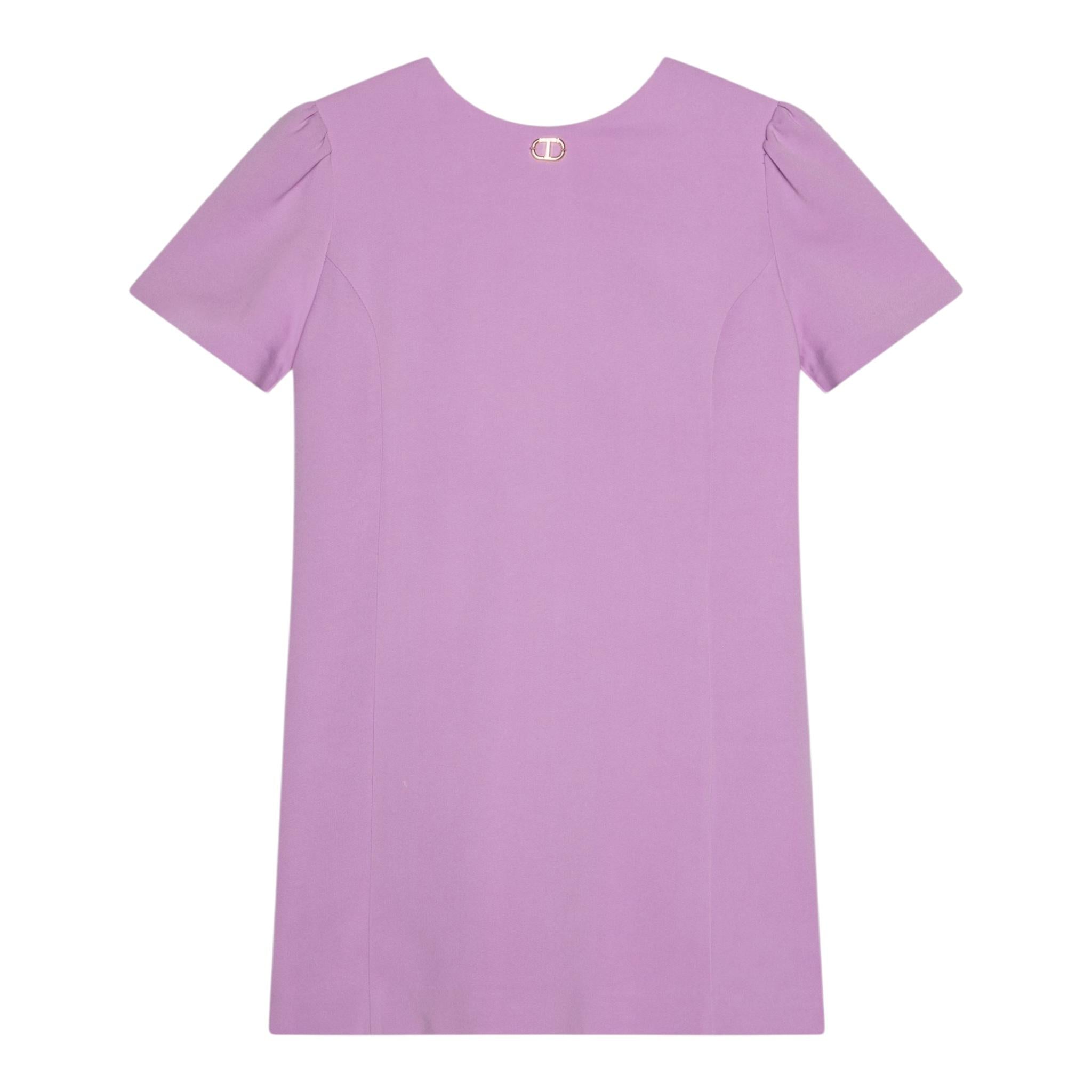 Twinset Abito Mezza Manica Tinta Unita con Fiocco per Bambina 251GJ2QN9 LILLA TWINSET 