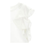 Monnalisa Canotta Tinta Unita con Balze per Bambina 17E601 BIANCO MONNALISA 