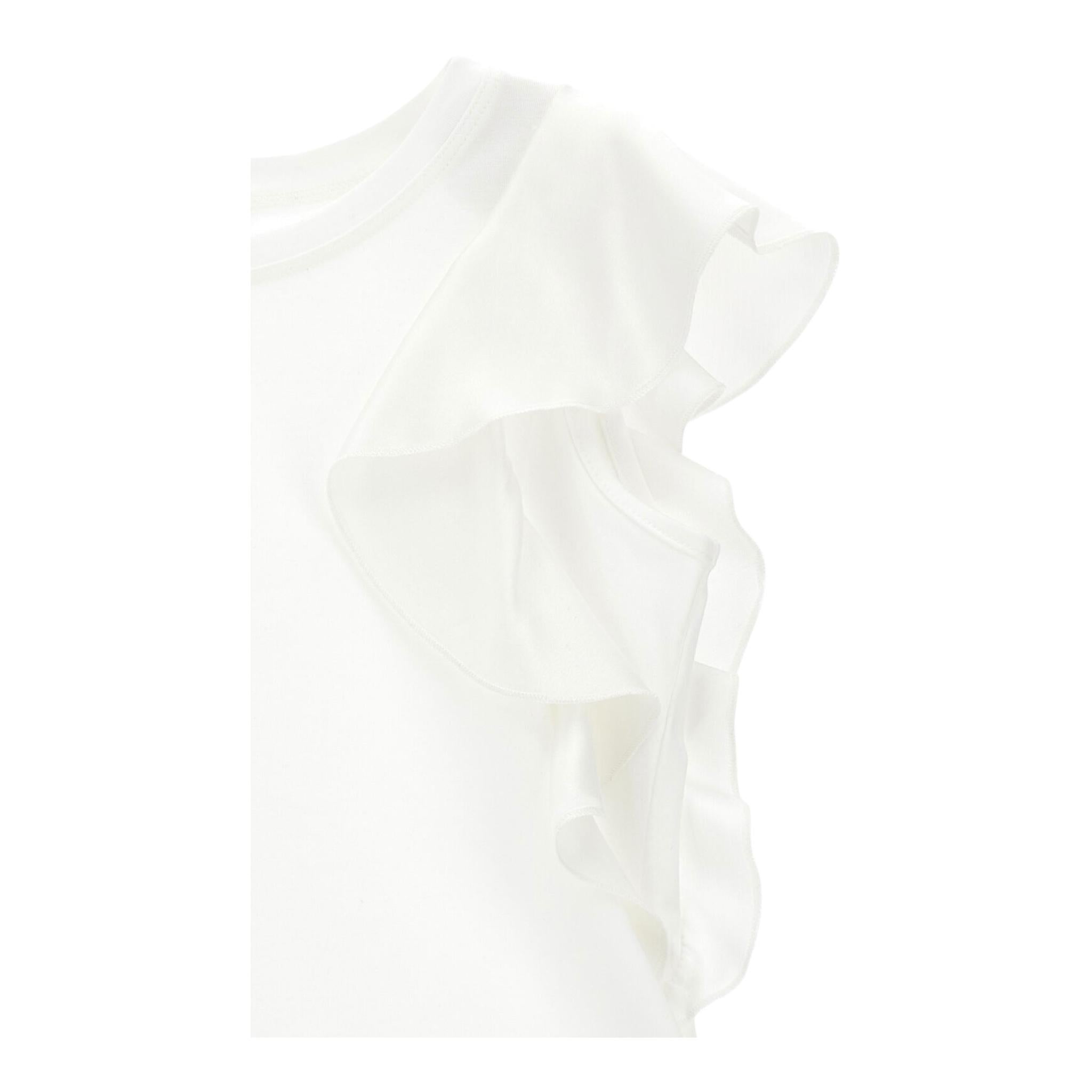 Monnalisa Canotta Tinta Unita con Balze per Bambina 17E601 BIANCO MONNALISA 