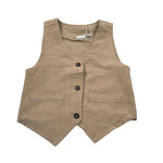 Name.It Gilet tinta unita Beige per Neonato 13200202N BEIGE NAME.IT 
