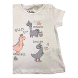 Losan T-Shirt Girocollo Tinta Unita con Stampa In Contrasto Bianco per Neonata