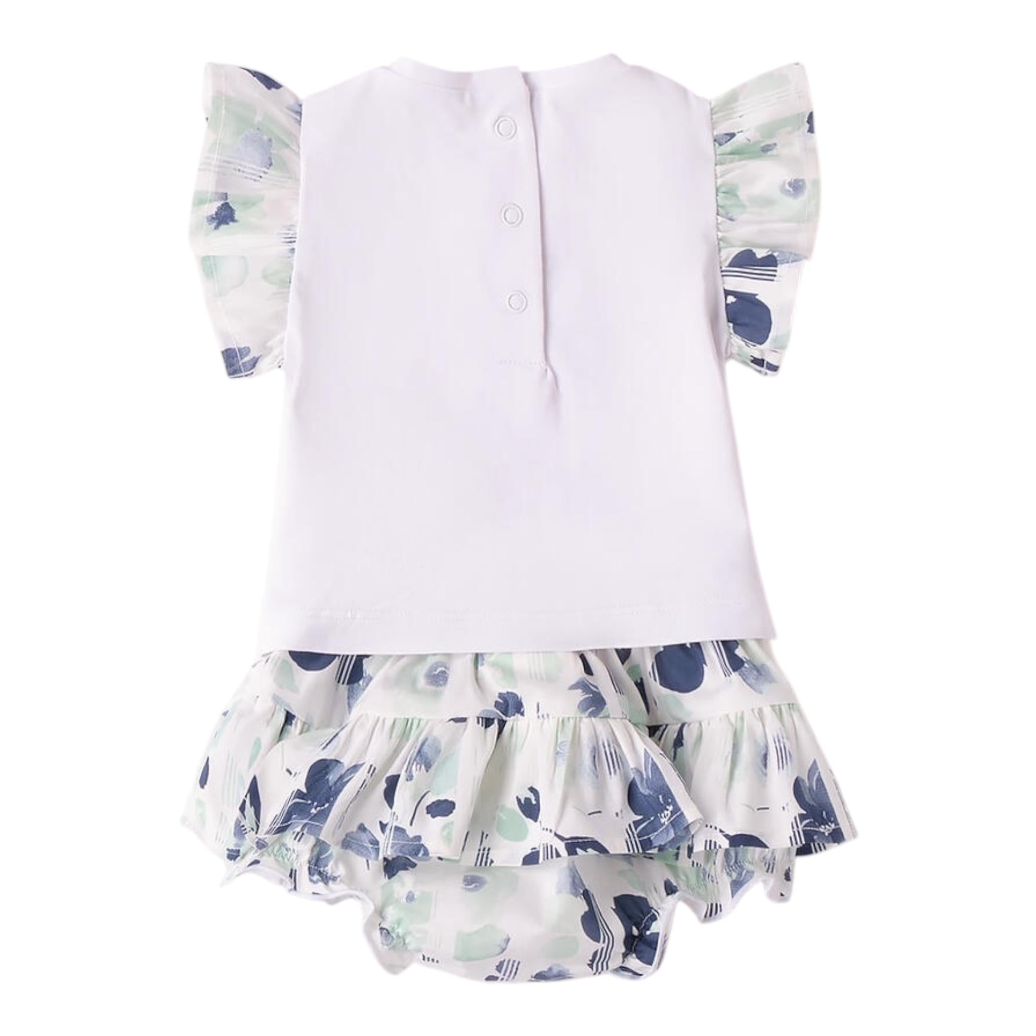 Minibanda Completo 2 Pezzi T-Shirt-Culotte per Neonata 3B786 BIANCO MINIBANDA 