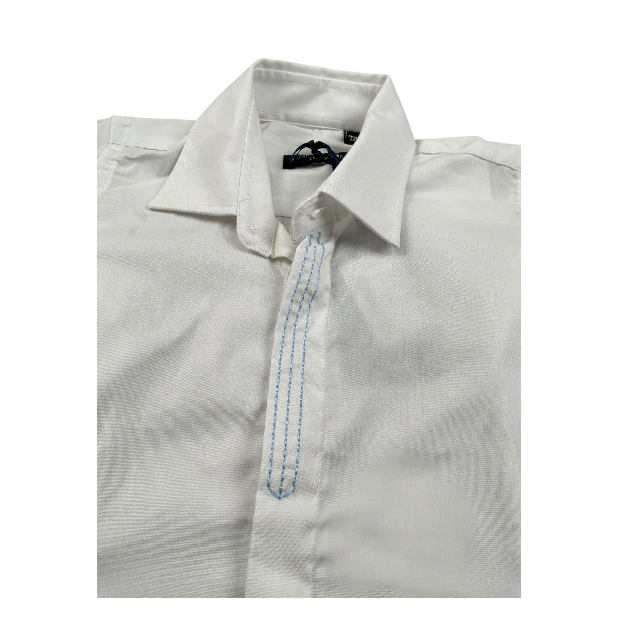 Manuell & Frank Camicia Manica Lunga Tinta Unita per Neonato MF3404N BIANCO MANUELL & FRANK 