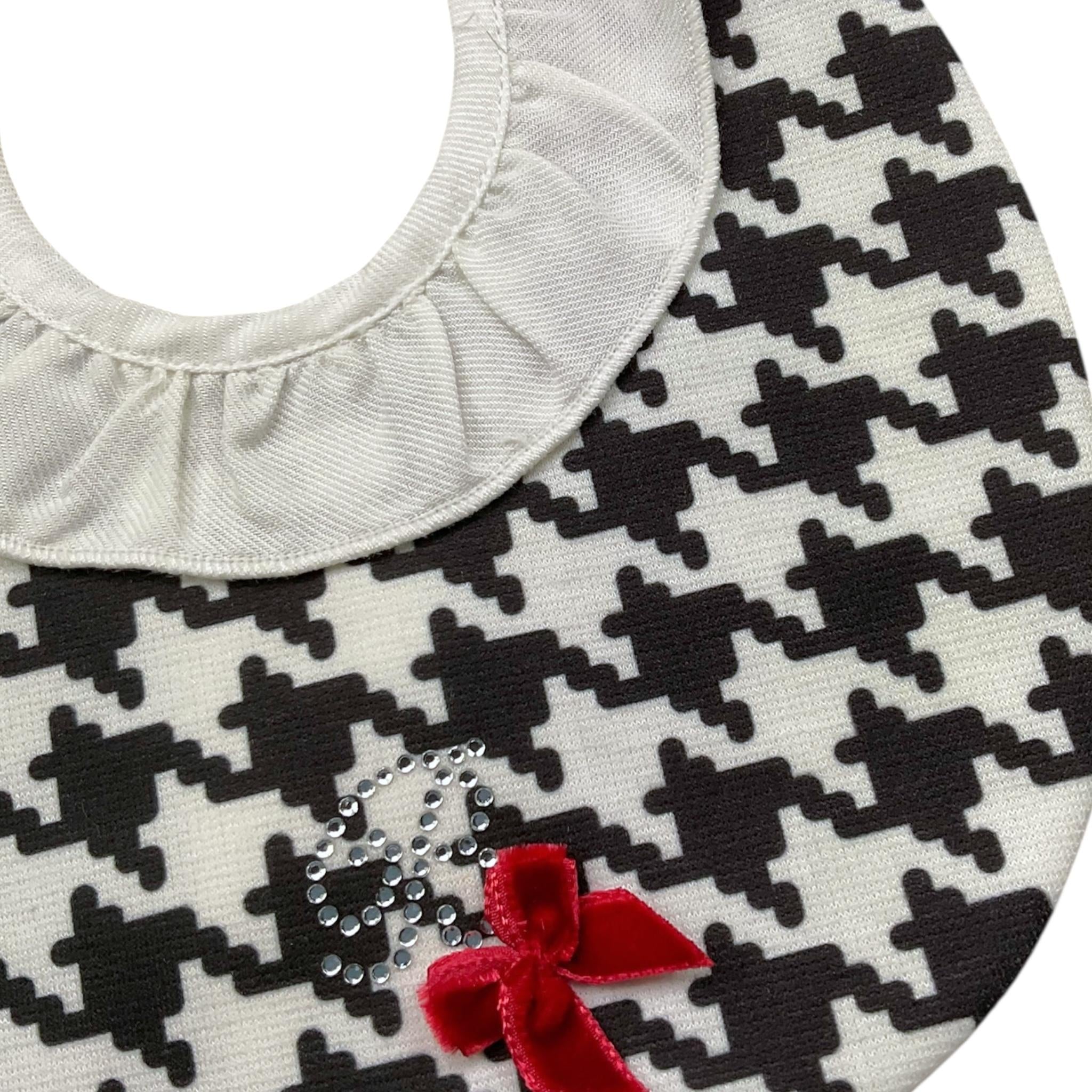 Barcellino Bavetta Tinta Unita con Stampa E Fantasia per Neonata 4344 BIANCO/NERO BARCELLINO 