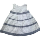 Le Bebe Abito Giromanica Tinta Unita con Ricami per Neonata LBG0692 BIANCO LE BEBE 